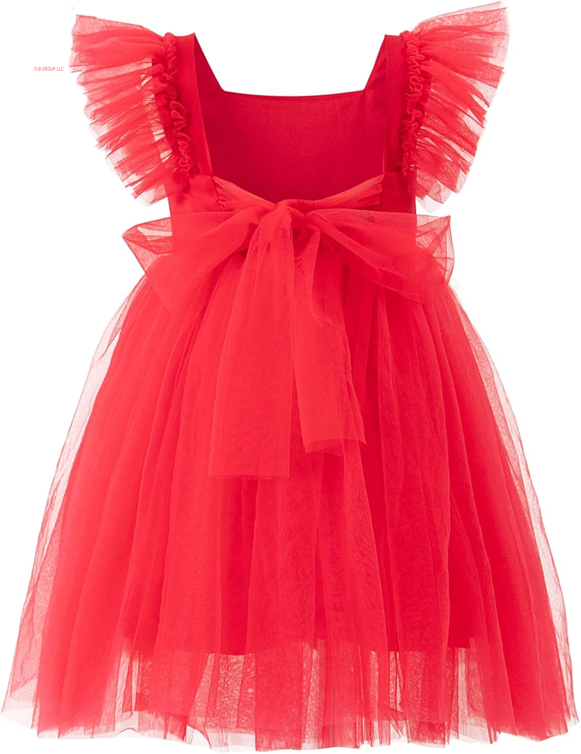 Toddler Girls Vintage Party Dress Ruffled Sleeve A-Line Tulle Flower Girl Dresses for Wedding,Birthday