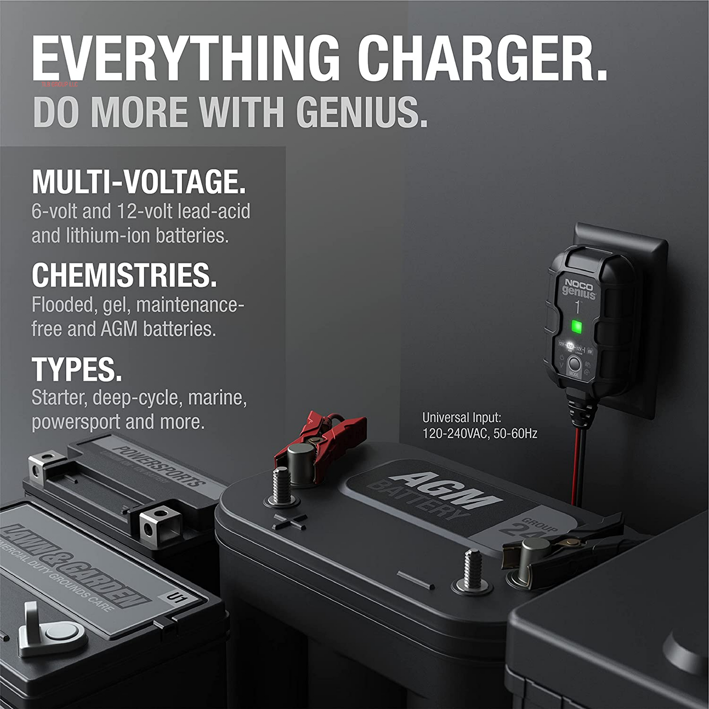 GENIUS1: 1A 6V/12V Smart Battery Charger – Automatic Maintainer, Trickle Charger & Desulfator with Overcharge Protection & Temperature Compensation – for Lead-Acid & Lithium Batteries