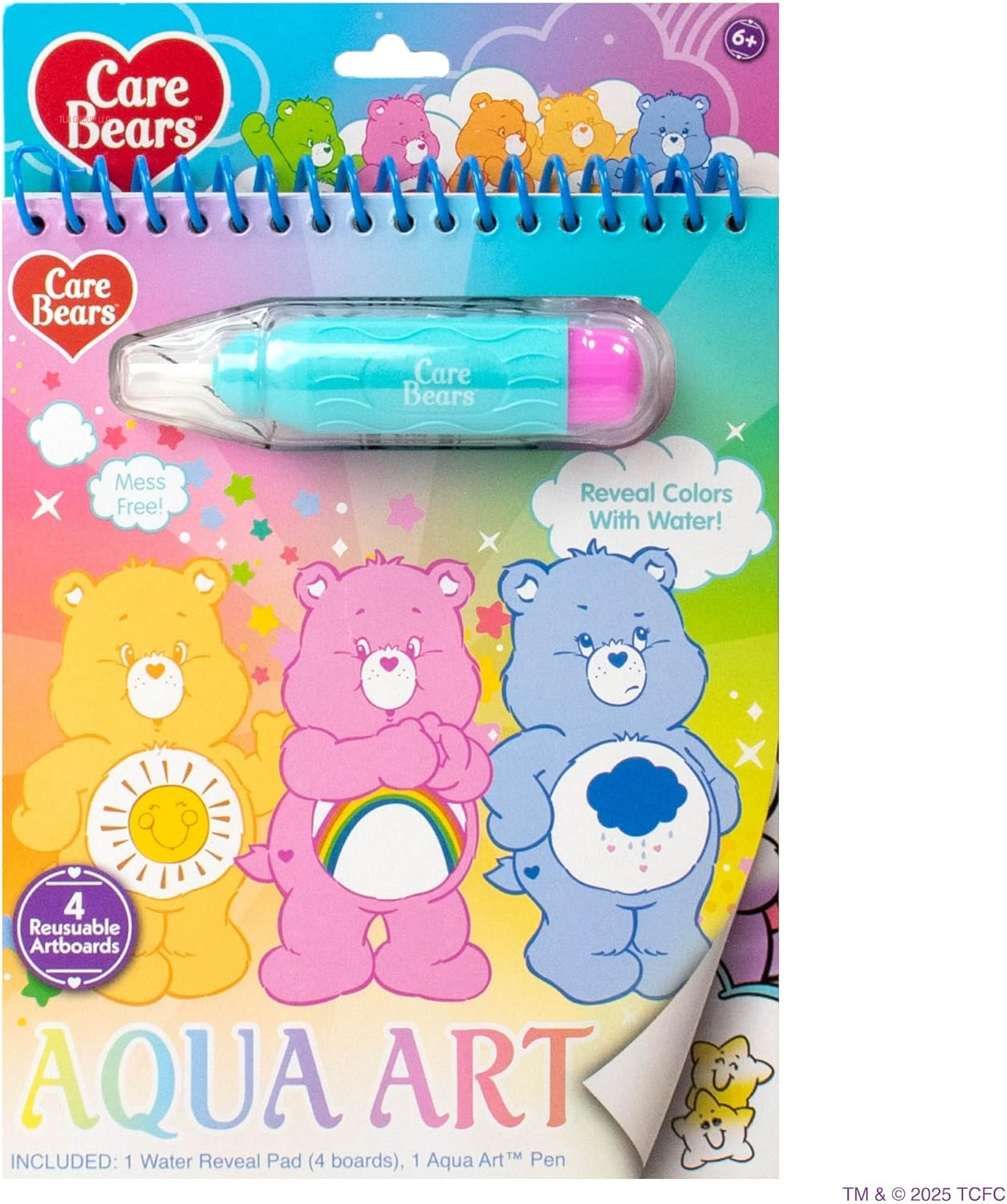 Bluey Aqua Art - Reusable Water Reveal Activity Pages with Water Pen for No-Mess Drawing and Coloring