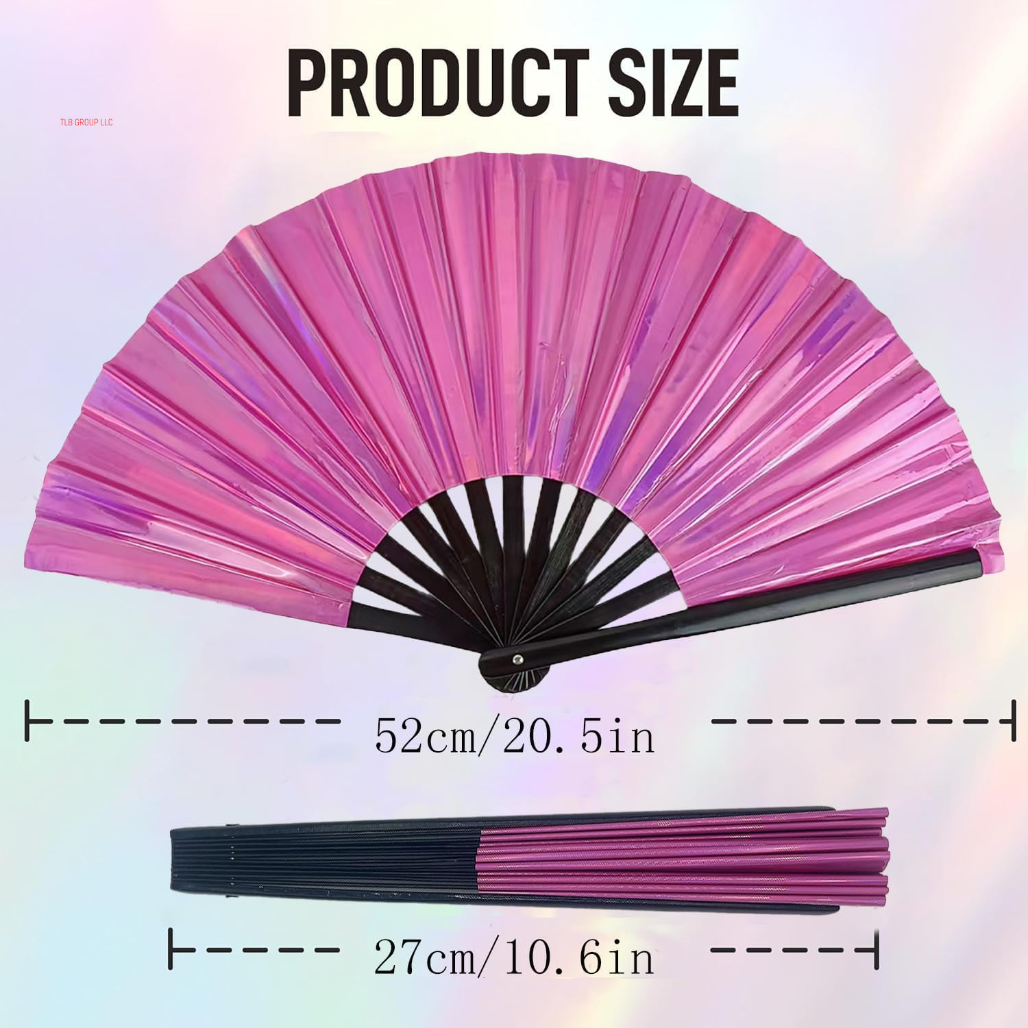 Boots on the Ground Fan, New Large Folding Hand Fan Line Dance Popping Fan, Handheld Clacking Fans for Line Dancing,Suitable for All Kinds of Dance Performances, Parties(Peach Pink/10.6In)