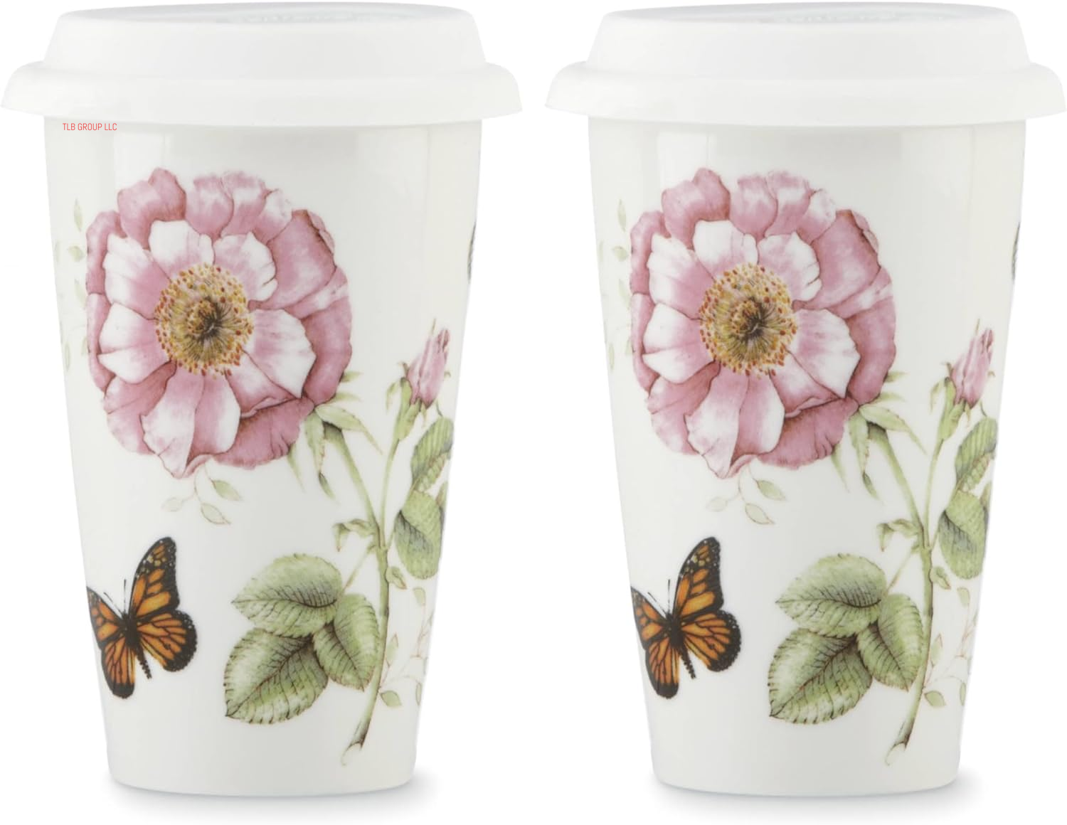 817046 Butterfly Meadow 6-Piece Tidbit Plate Set, White, 3.05 LB