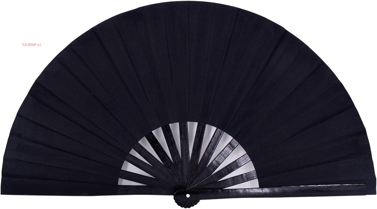 Large Folding Hand Rave Fan Popping Fans for Line Dancing, Big Clacking Fans Clap Fan for Boots on the Ground Dance,Party,Decoration,Festival (White and Black)