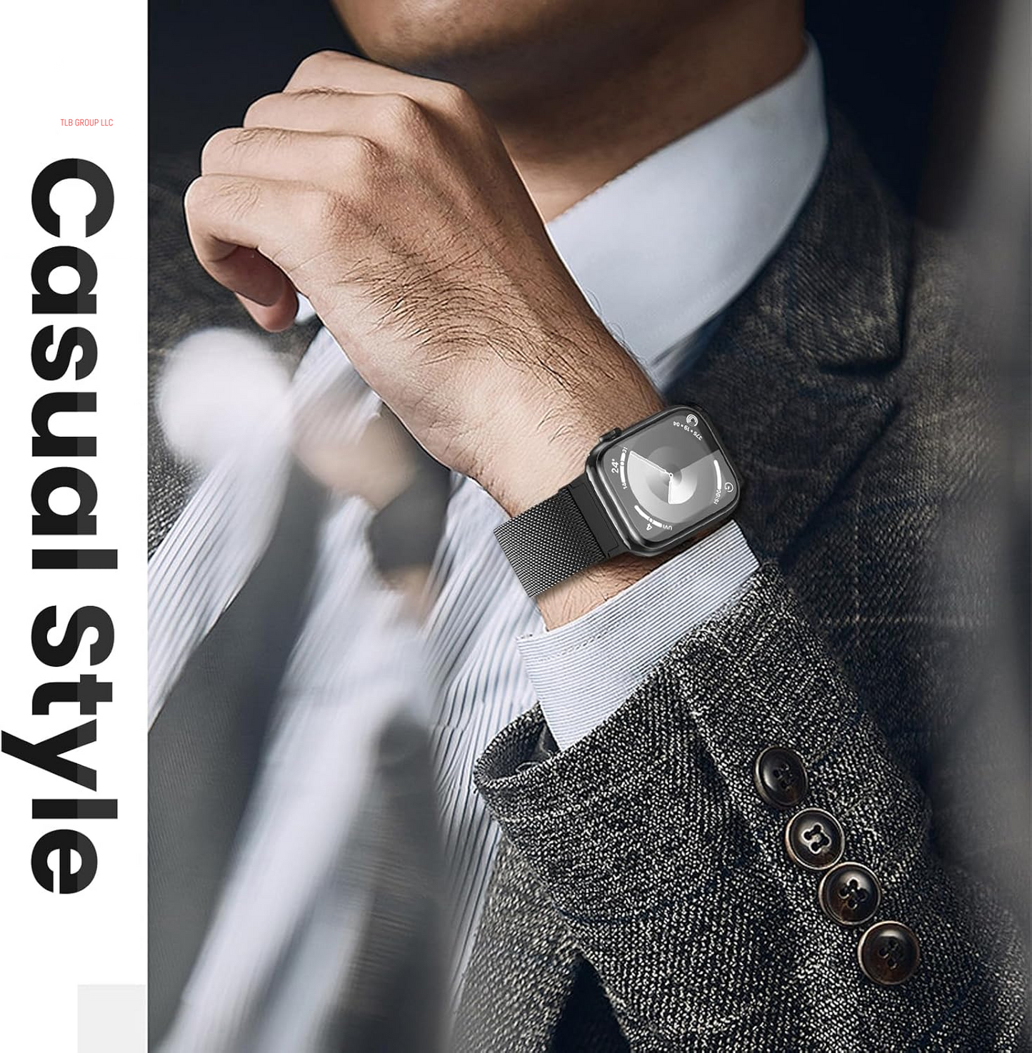 Original Metal Milanese Loop Compatible with Apple Watch Band 38Mm 40Mm 41Mm 42Mm 44Mm 45Mm 49Mm for Women Men, Magnetic Stainless Steel for Iwatch Se Ultra Series 10 9 8 7 6 5 4 3 2 1