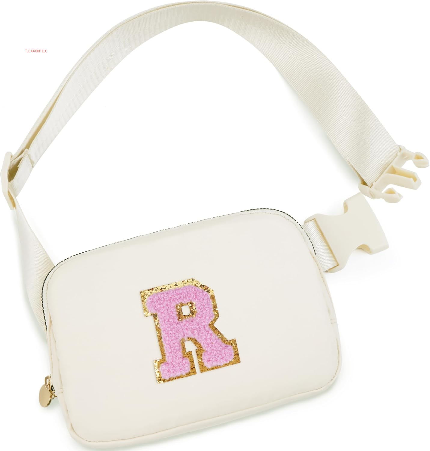 Personalized Belt Bag for Women Girls - Fashion Mini Waist Packs with Adjustable Strap - Trendy Travel Fanny Pack Crossbody Bags with Initial Letter - Teen Gifts | Cream,J