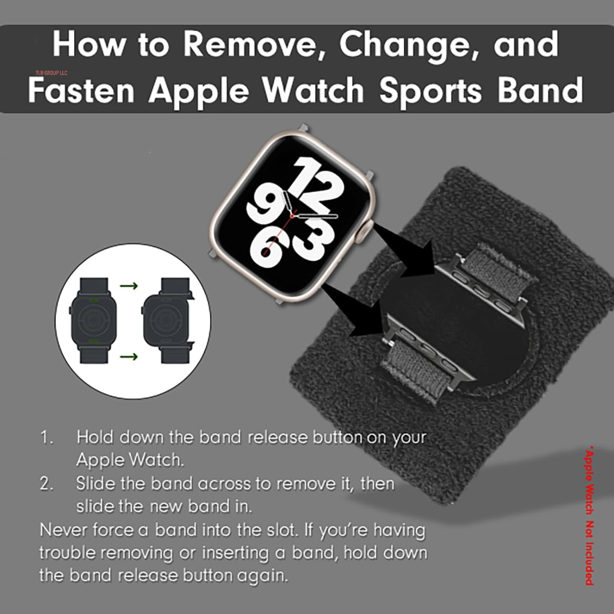 | Sport Watch Band for Apple Watch | Sweatband Style Watch Band for Sports, Workouts, Activities
