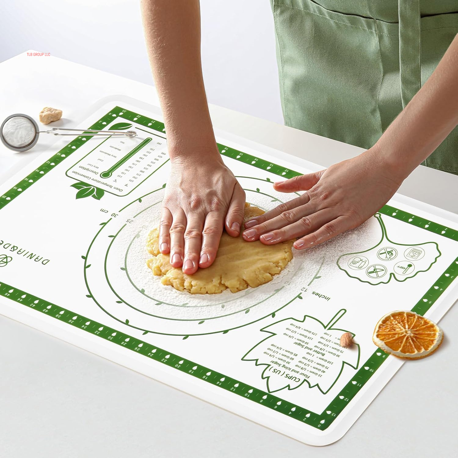 26X16 Inch Extra Thick Silicone Baking Mat with Measurements, Non-Slip and Reusable - for Cookies, Bread, Pastry