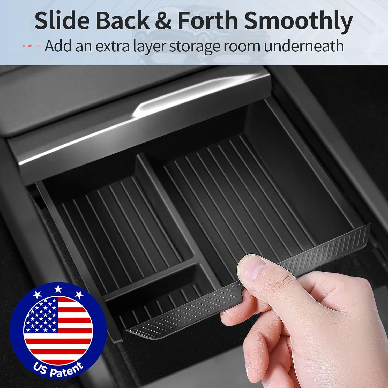 2025 Upgrade Center Console Organizer Tray for Tesla Model 3 Highland Accessories 2024 2025/For Tesla Model Y Juniper Accessories 2025 [Slide Smoothly/Us Patent] Cup Holder Matte Black