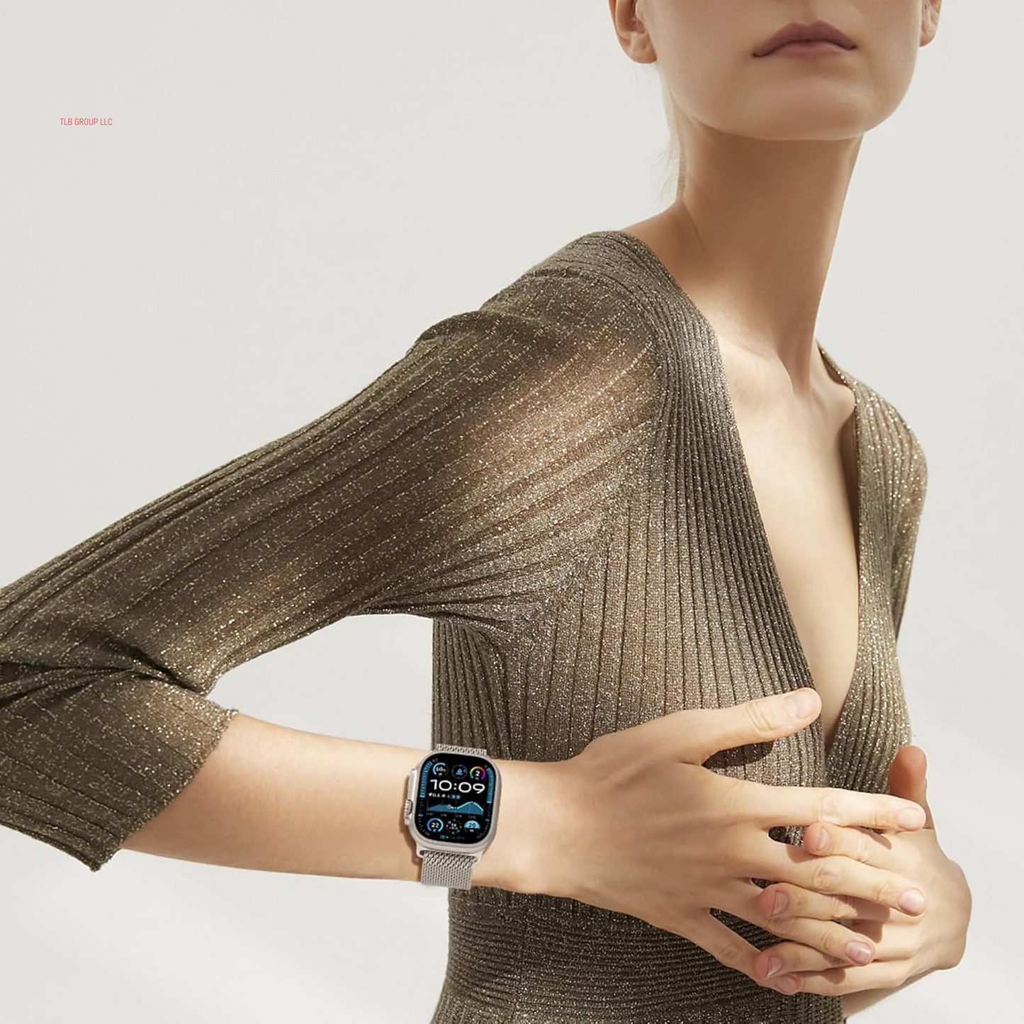 Milanese Mesh Loop Compatible for Apple Watch Band 49Mm 46Mm 45Mm 44Mm Men Women, Breathable Replacement Band with Adjustable Parachute-Style Buckle for Iwatch Ultra 2/Ultra/Se/Series 10/9/8/7/6/5/4