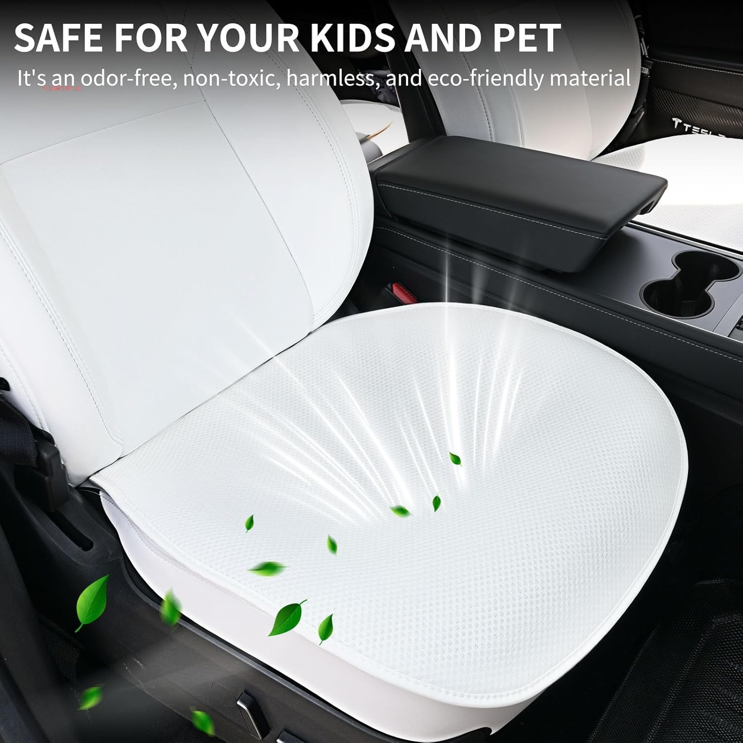2025 Front Bottom Seat Covers for Tesla Model 3/Y [Breathable Mesh & Anti-Slip & Washable] 2PCS Seat Protectors for Tesla Model Y Model 3 Accessories 2025 2024-2017 White