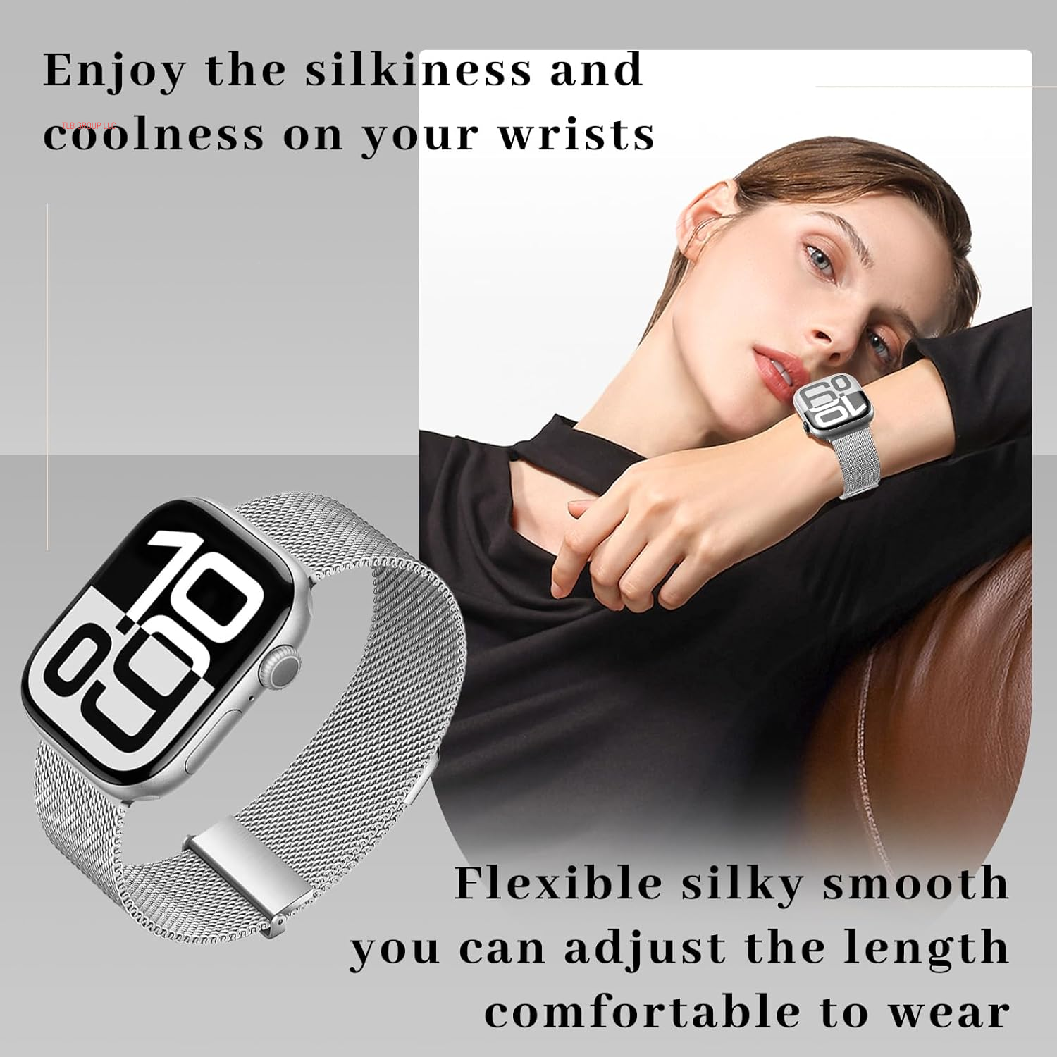 Stainless Steel Loop Compatible with Apple Watch Band 46Mm 42Mm 44Mm 45Mm 49Mm 38Mm 40Mm 41Mm Men Women, Milanis Mesh Loop Magnetic Clasp Replacement for Iwatch Bands Ultra Series 10 9 8 7 6 5 4 SE