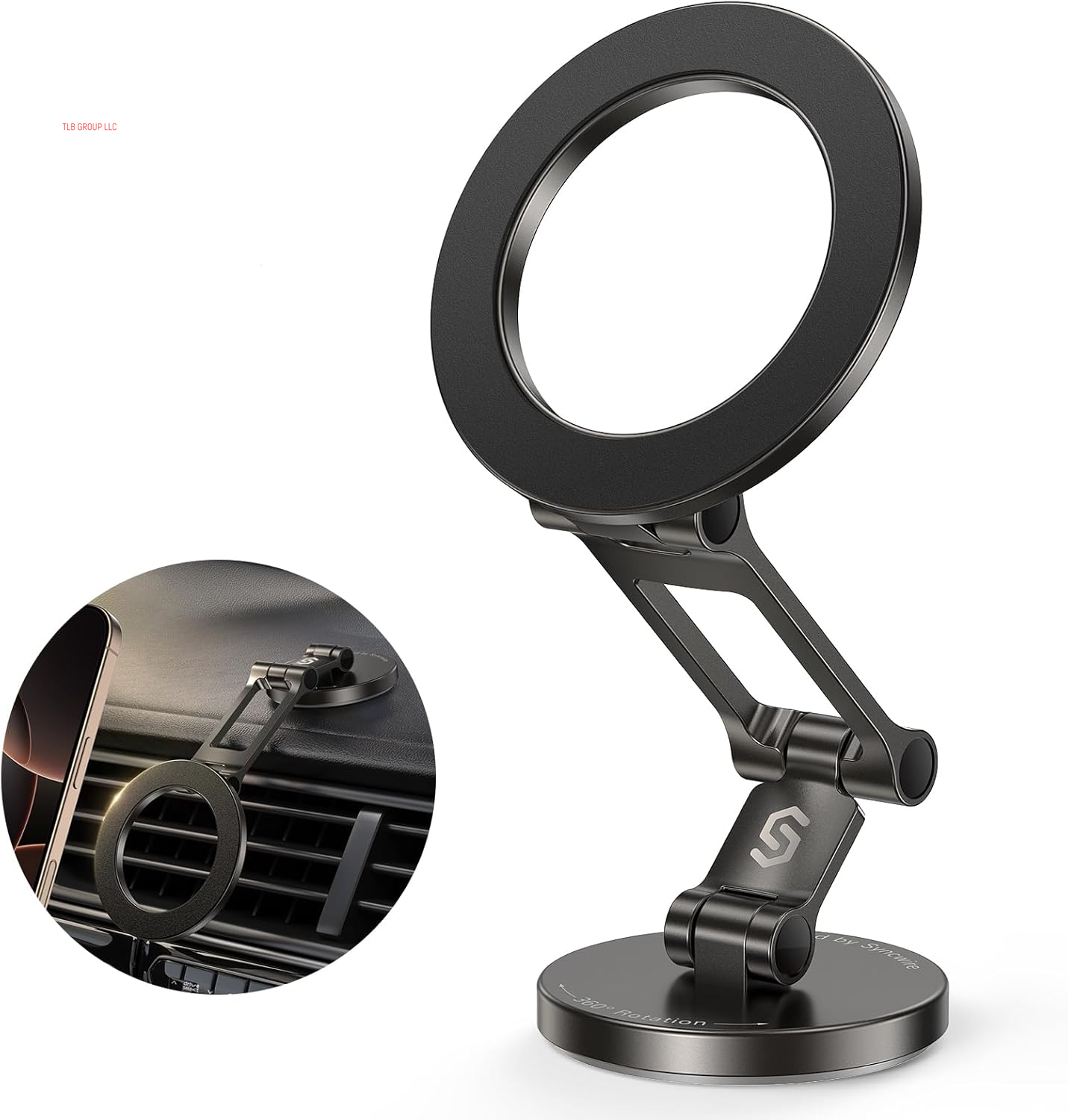 Fits Magsafe Car Mount for Car Dash&Tesla Screen[All-Metal] Magnetic Phone Holder, [Flexible Three-Axis]360° Rotation Car Mount Strong Magnets Car Phone Holder for Iphone 16 15 14 13 Pro Max