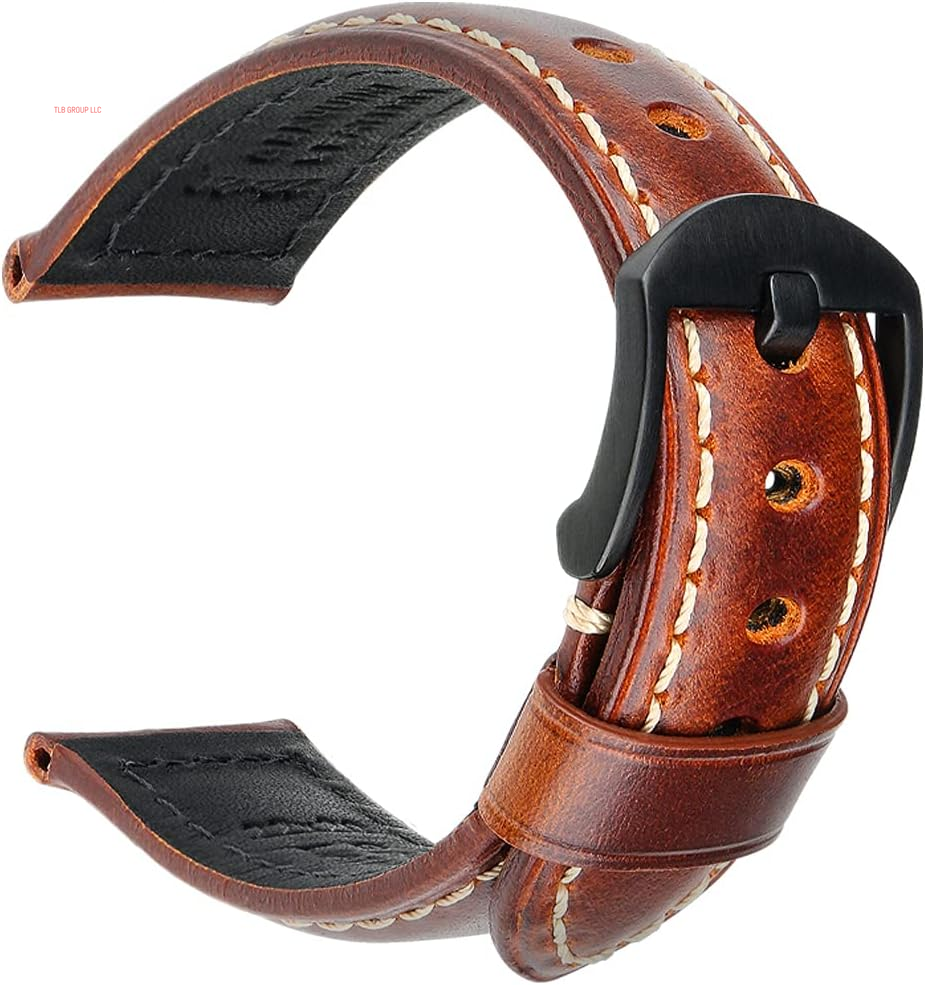Watch Band, Vintage Oil Wax Leather Watch Straps 18Mm 19Mm 20Mm 21Mm 22Mm 23Mm 24Mm 26Mm Watch Belt for Men Women