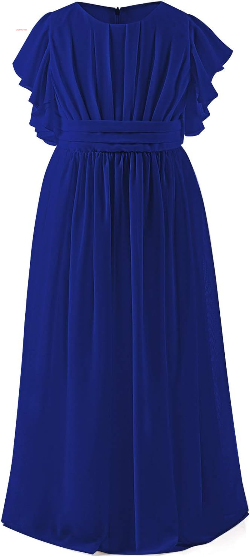 Fancy Chiffon Flower Girl Dresses Flutter Sleeves Junior Bridesmaid Dress