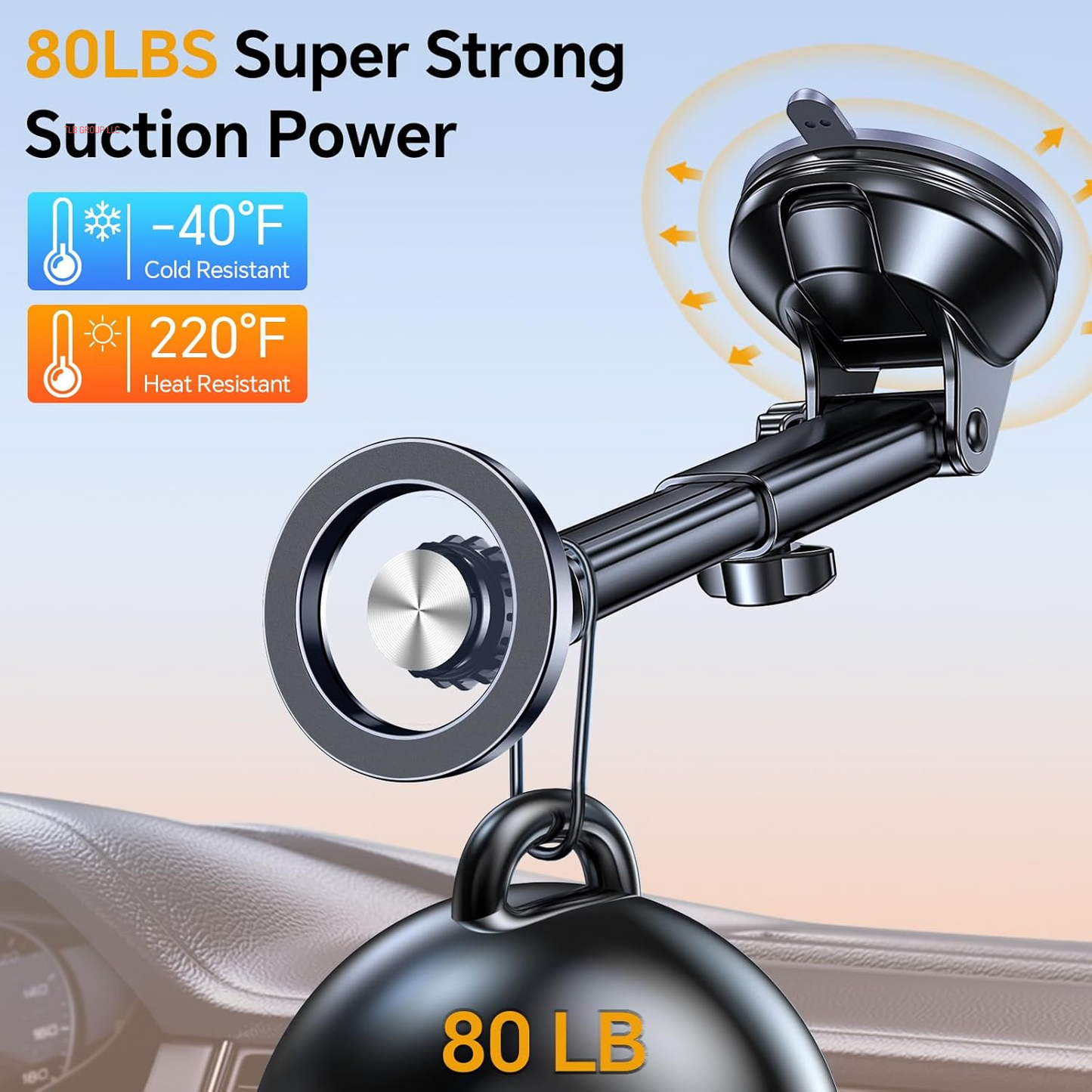 For Magsafe Car Mount【Windshield+Vent+Dash】Vacuum Magnetic Phone Holder for Car Phone Holder Mount Cell Phone Holders for Your Car Accessories Suction Cup Stand for Iphone 16 Pro Max 15 14 13 12 Plus