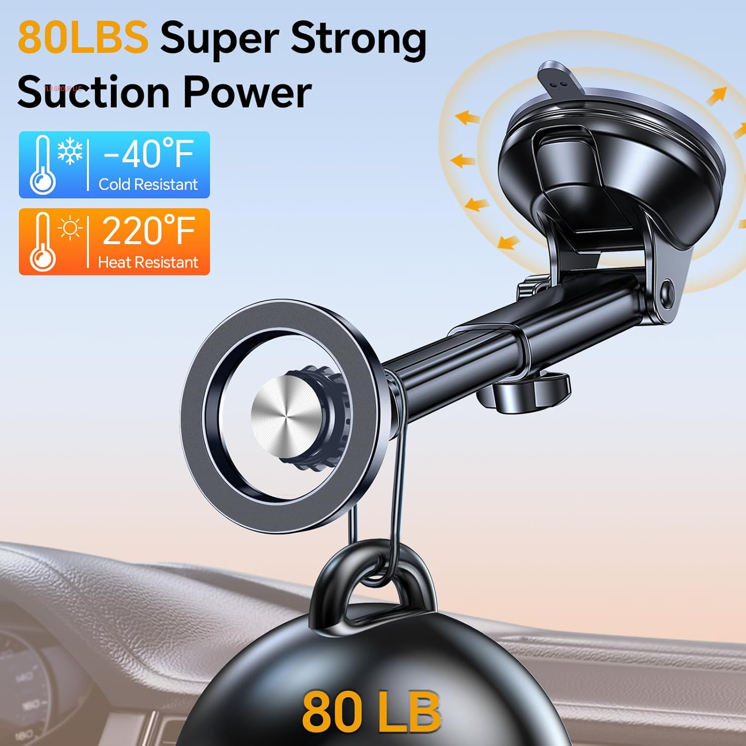 For Magsafe Car Mount【Windshield+Vent+Dash】Vacuum Magnetic Phone Holder for Car Phone Holder Mount Cell Phone Holders for Your Car Accessories Suction Cup Stand for Iphone 16 Pro Max 15 14 13 12 Plus