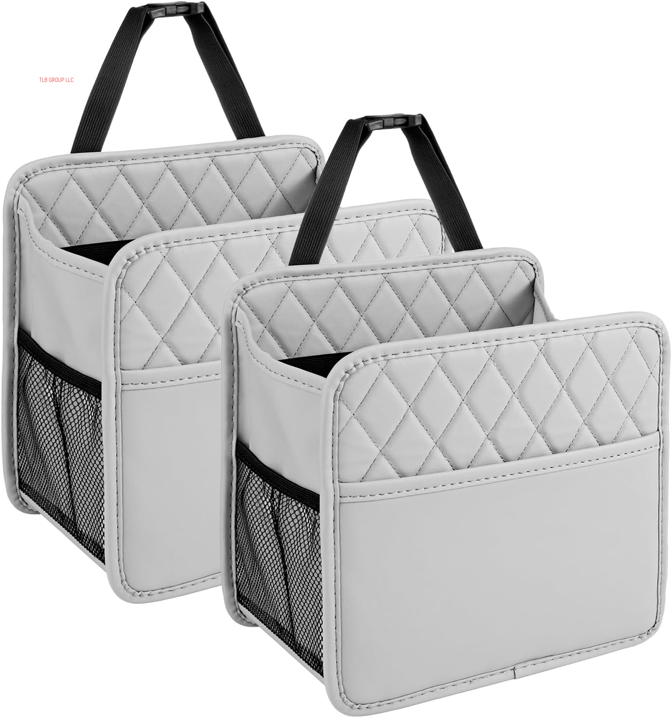 Back Seat Car Organizer, Large Car Seat Organizer with Cup Holders Multifunctional over the Car Seat Organizer Backseat Hanging Leather Car Seat Organizers and Storage Bags(Beige 1Pack)