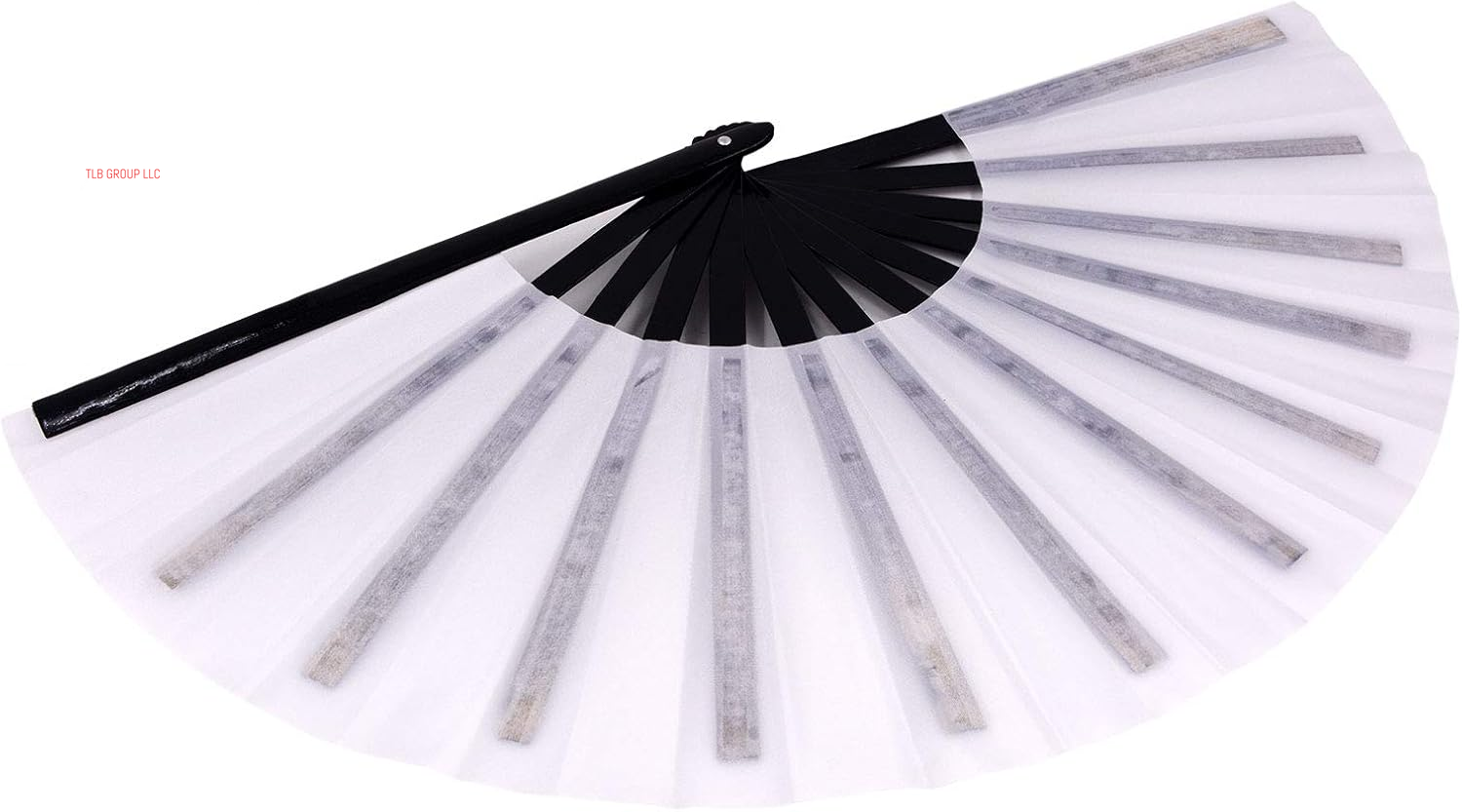 Large Folding Hand Rave Fan Popping Fans for Line Dancing, Big Clacking Fans Clap Fan for Boots on the Ground Dance,Party,Decoration,Festival (White and Black)