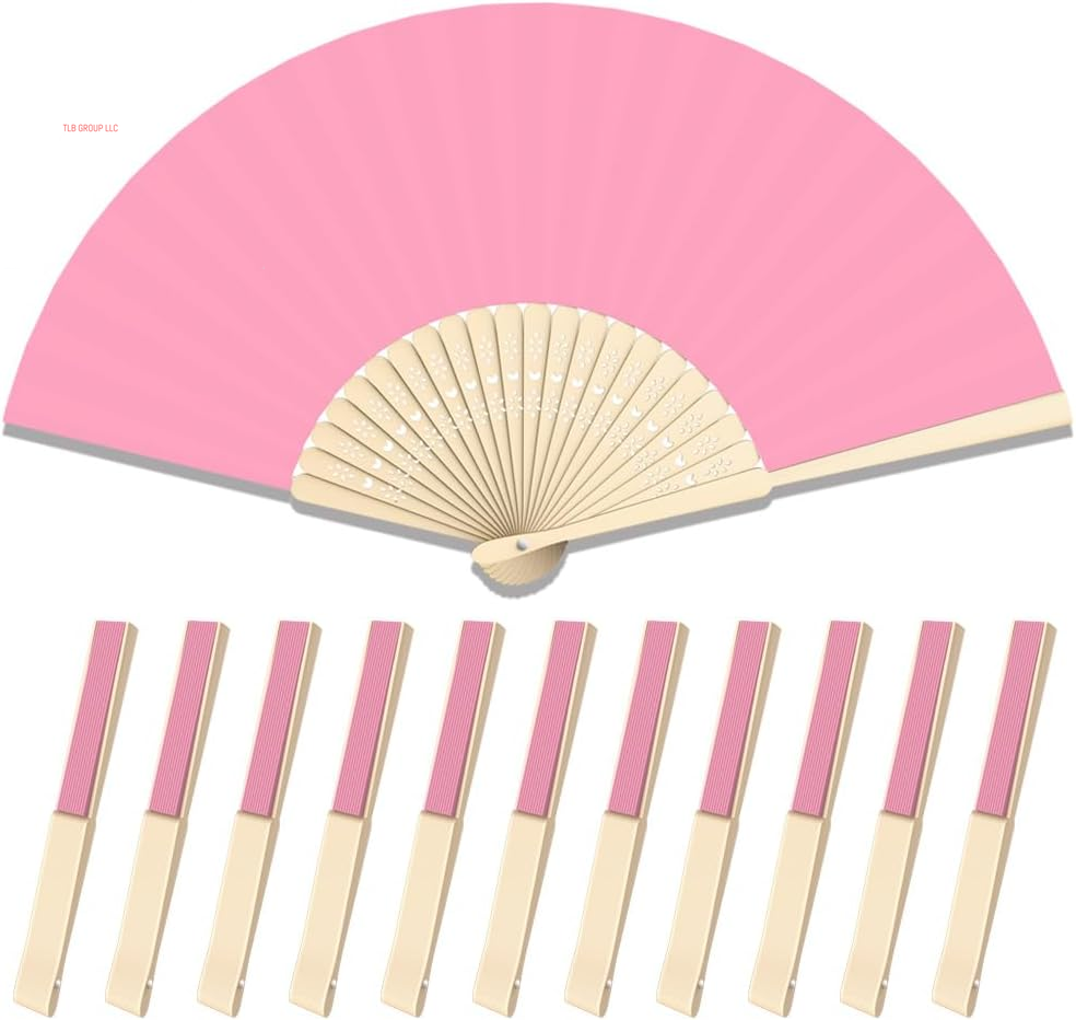 12 Pcs Decorative Hand Fan Foldable, 8.3 Inch Folding Fan Line Dancing Popping Paper Fans Chinese Fan with Thick Bamboo Frame for Wedding, Dancing, Party DIY Decoration (3 Shades of Blue)