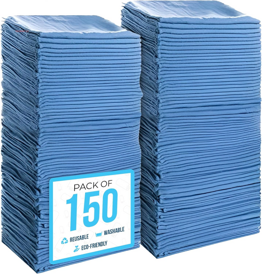 79186 Shop Towels 14"X12", Pack of 150, Blue