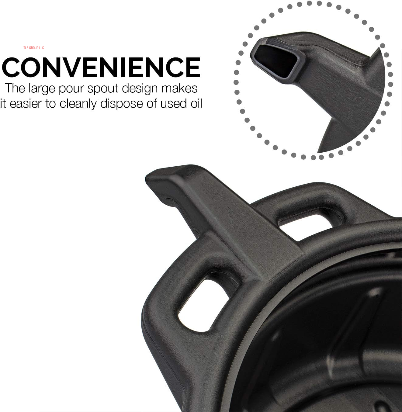 20762A Oil Drain Pan | Black Plastic anti Splash | Motor Oil Drip Catcher Pan | 2 Gallon (8L) Capacity