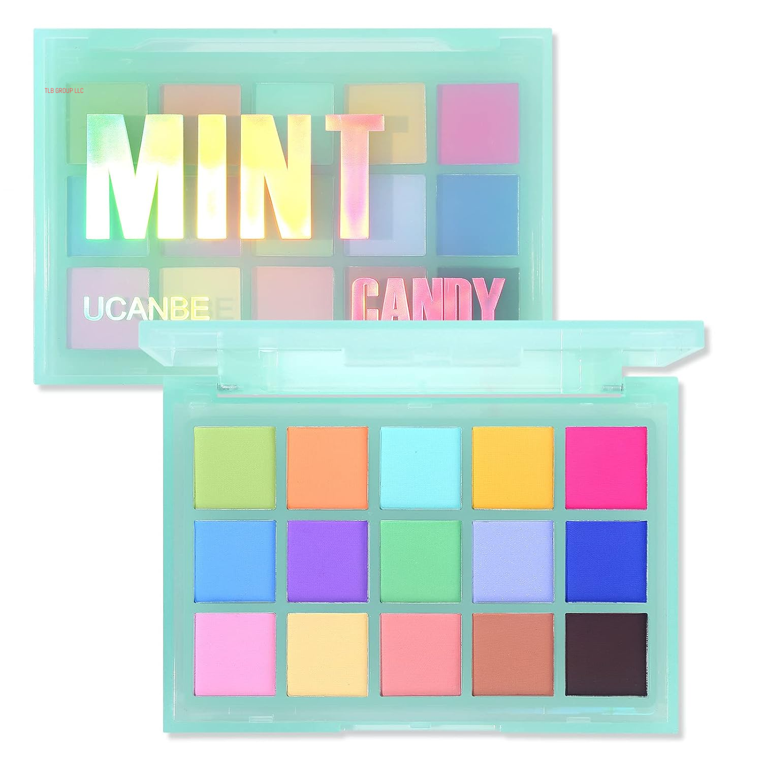 Colorful Matte Makeup Eyeshadow Palette, 15 Shades Vibrant MACARON Pastel Eye Shadow Pallet, High Pigmented Blendable Rainbow Make up Plattet Kit - Mint Candy