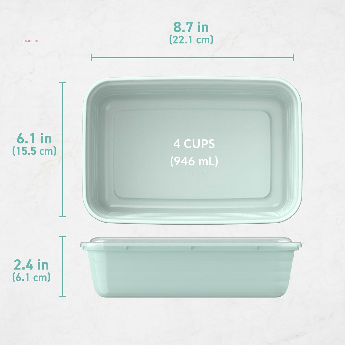 20-Piece Lightweight, Durable, Reusable Bpa-Free 1-Compartment Containers - Microwave, Freezer, Dishwasher Safe - Mint
