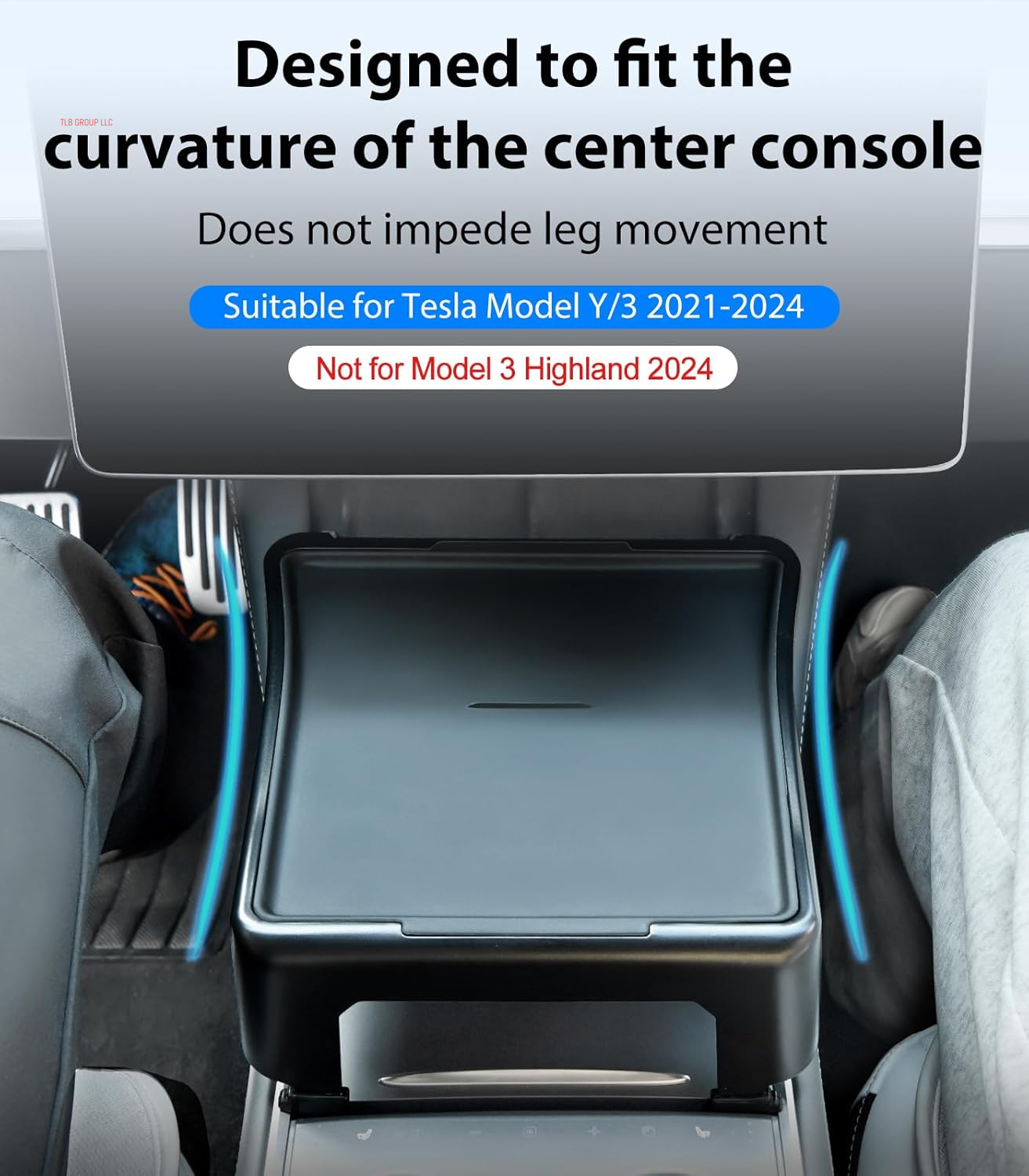 Tesla Table for Tesla Model Y Model 3 Accessories 2024 2023 2022 2021, 2-In-1 Car Center Console Food Tray Desk for Eating & Dashboard Storage Organizer, Removable Silicone Pad (Only for Tesla)