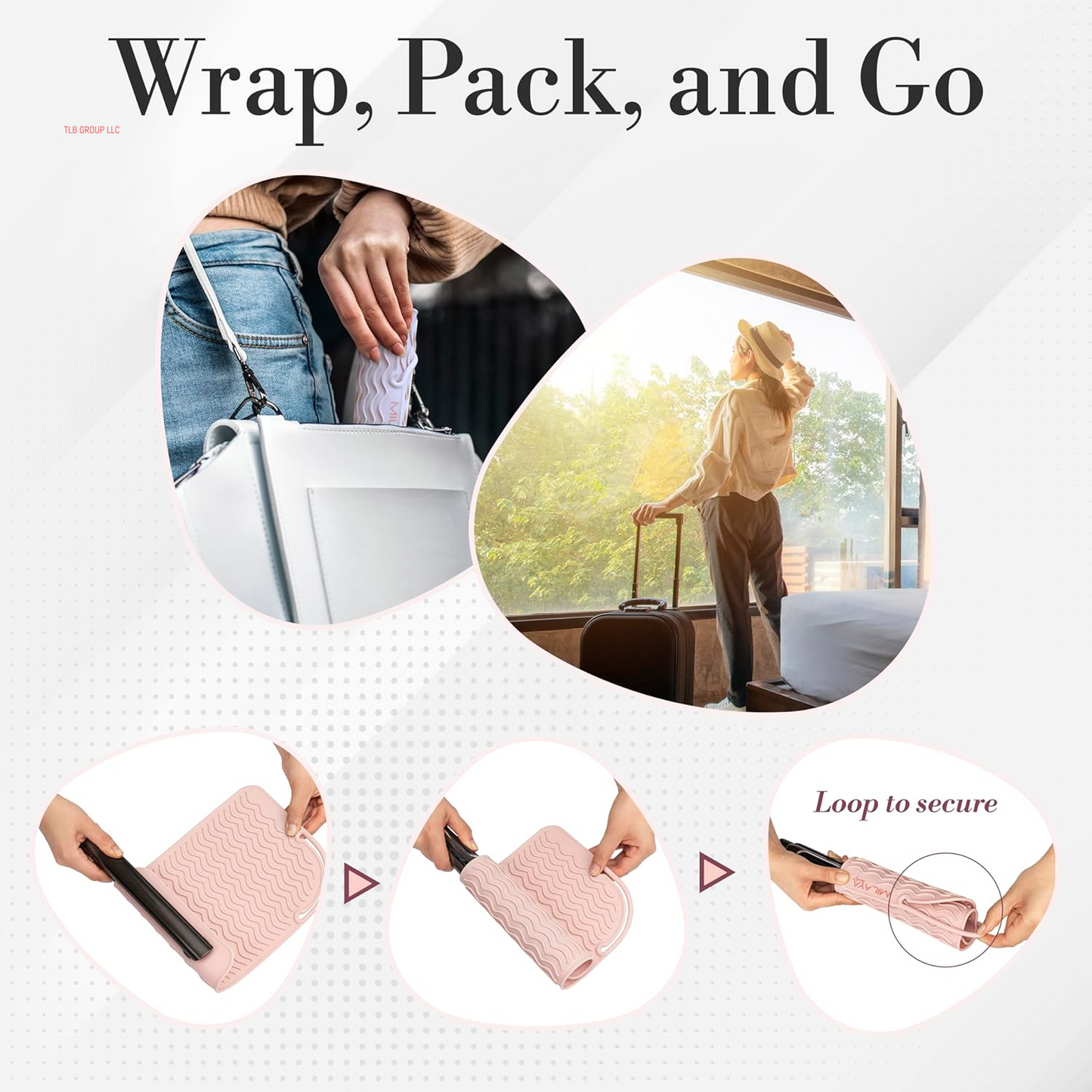 Silicone Heat Resistant Mat - Heat Resistant Mat - Iron Mat - Curling Iron Holder - Makeup Mat - Hot Tools Mat - Hot Tools Flat Iron Holder - Vanity Accessories