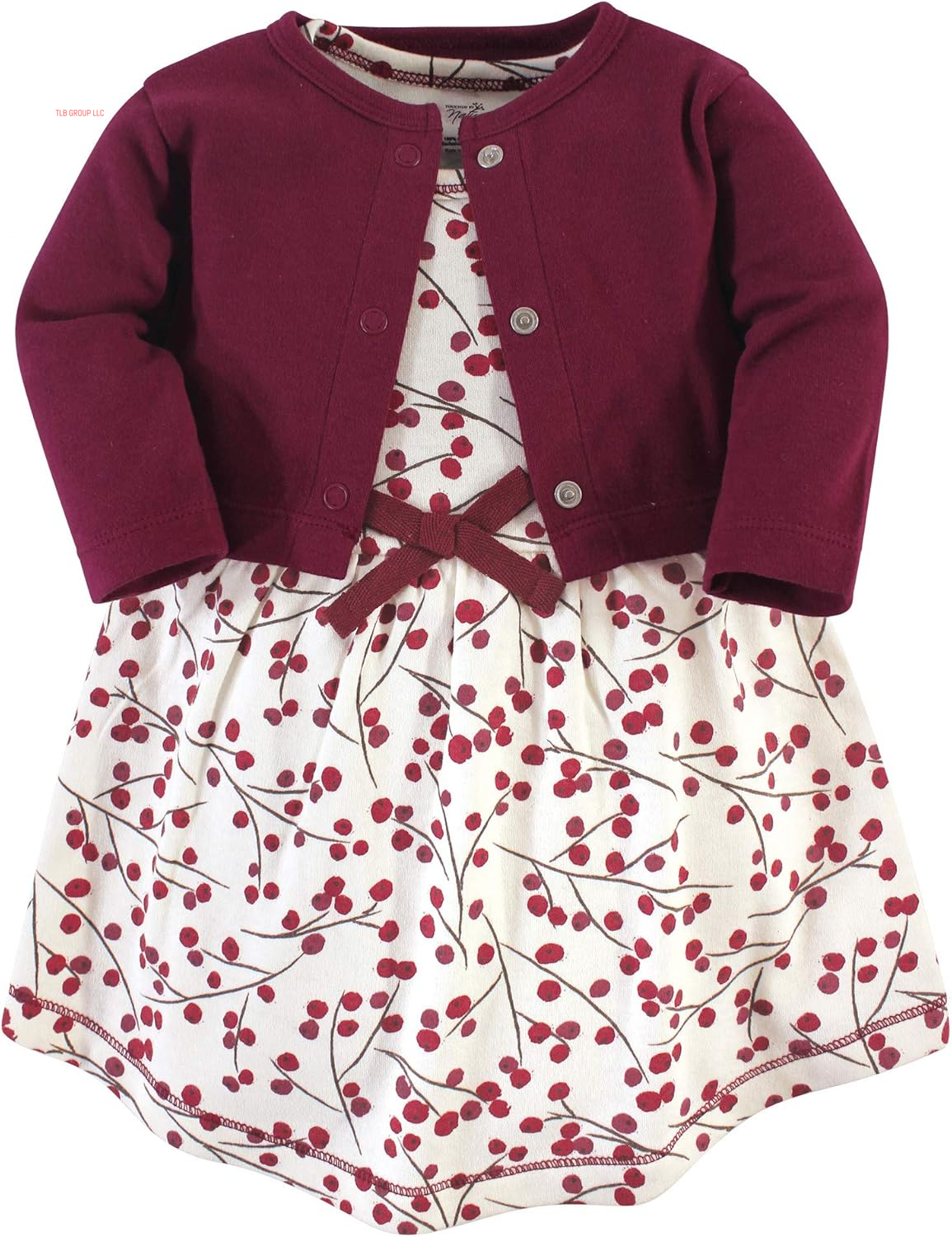 Baby Girl Organic Cotton Dress and Cardigan