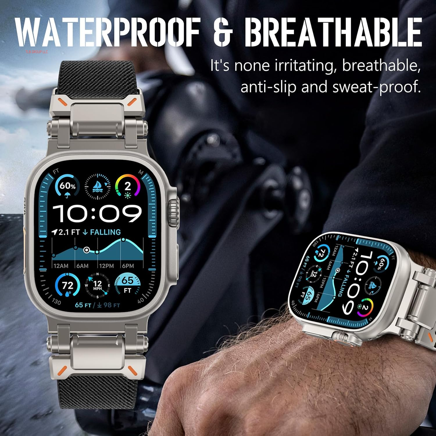Stretchy Bands for Apple Watch Ultra 2 Band 49Mm 46Mm 45Mm 44Mm 42Mm Men, Rugged Solo Loop Nylon Sport Elastic Braided Straps for Iwatch Ultra Series 10 9 8 7 6 5 4 3 SE with Metal Connector