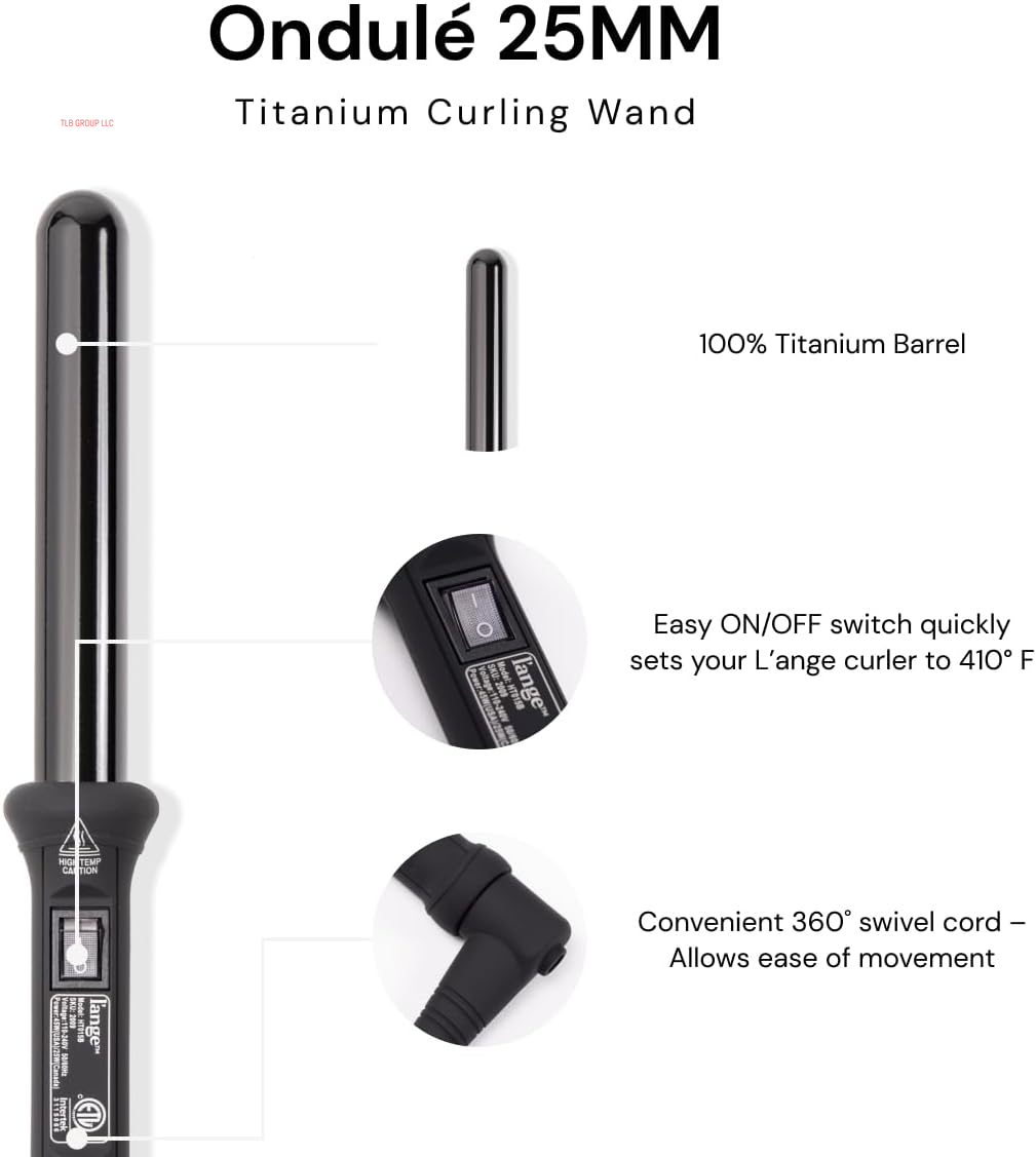 Ondulé Ceramic Curling Wand | Professional Hot Tools Curling Iron 1 Inch | Salon Hair Styling Wands for Beach Waves | Best Hair Curler Wand for Frizz-Free, Lasting Curls