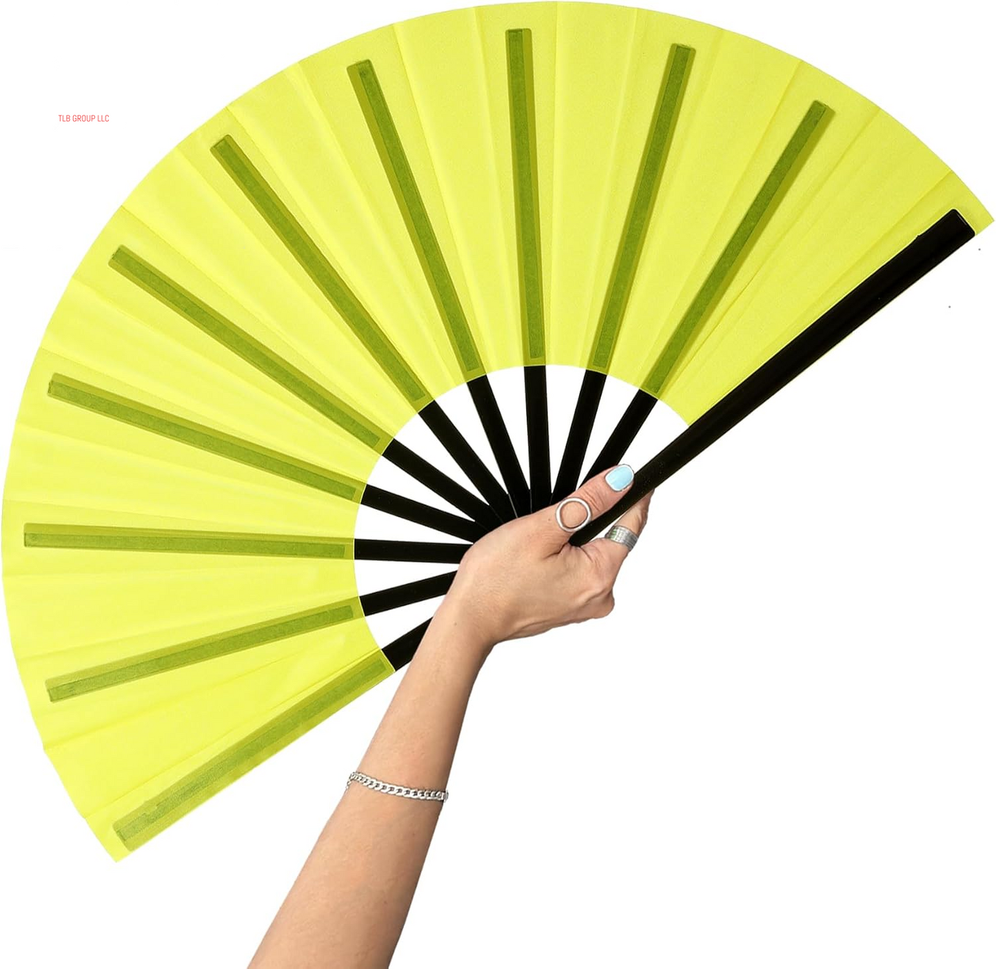 13Inch Large Rave Fan Popping Fan Clacking Fans for Line Dancing,Hand Fans for Women Foldable,Boots on the Ground Fan,Portable for Outdoor,Wedding,Party,Decoration(Blue,1 Pack)