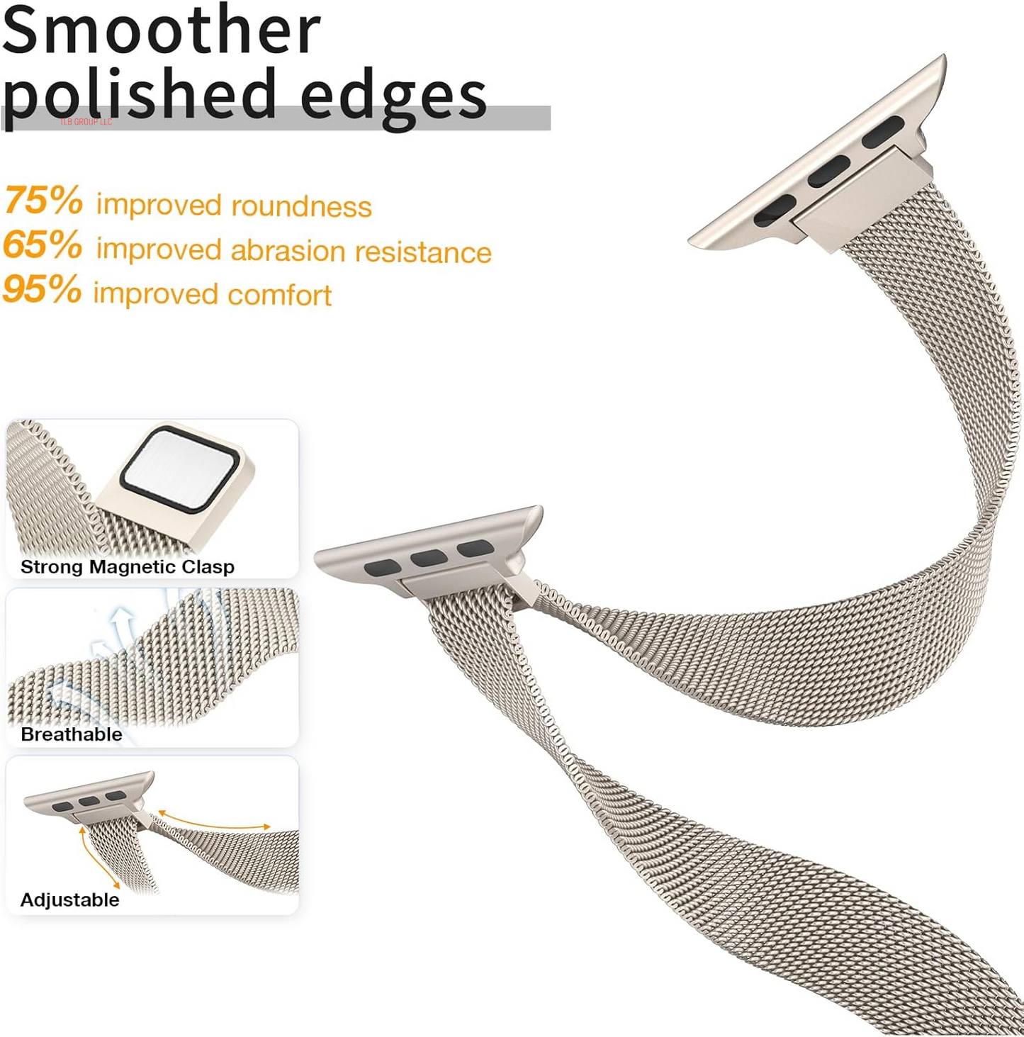 Slim Milanese Loop Compatible with Apple Watch Band for Women 40Mm 41Mm 38Mm 42Mm 44Mm 45Mm 46Mm, Stainless Steel Magnetic Mesh Strap Work on Iwatch Series10 9 8 7 6 5 4 3 2 1 SE