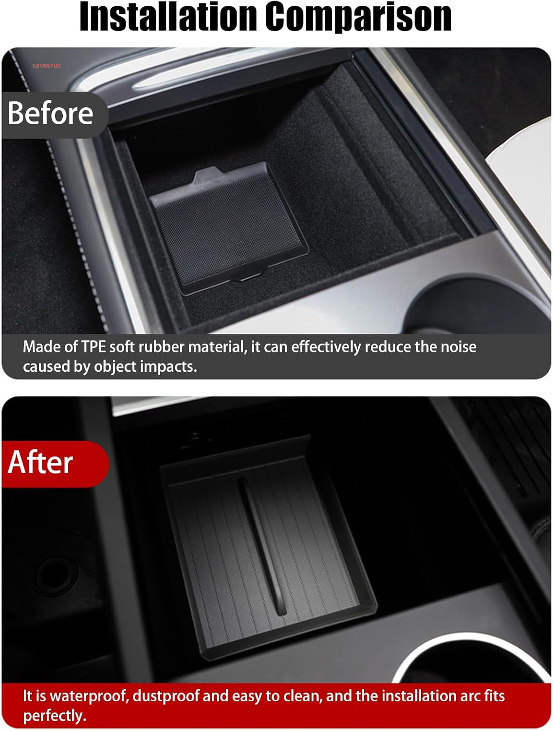 Center Console Organizer Tray for Tesla Model 3 2023-2025 - Model 3 Accessories Center Console Organizer Easy Installation, Enhanced Storage