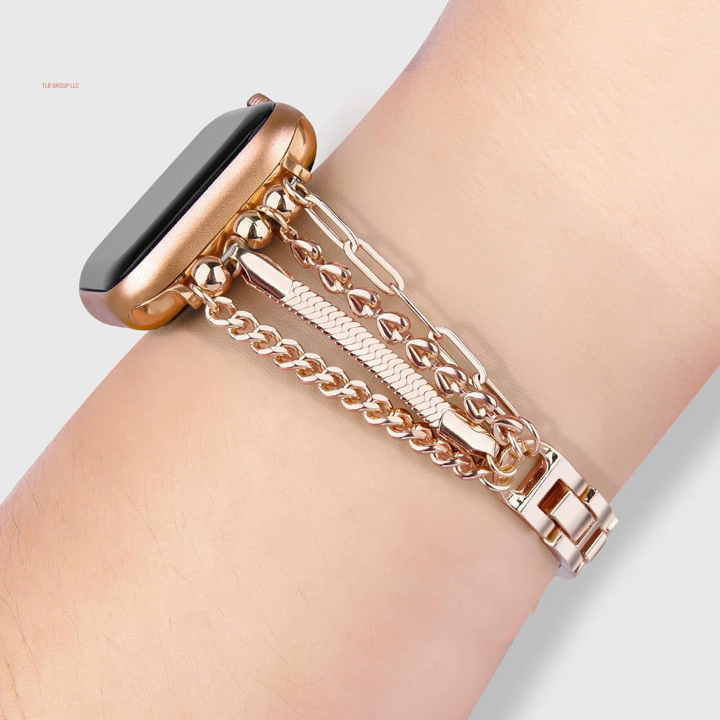 Chain Bracelet Compatible for Apple Watch Band, Women Fashion Slim Jewelry Dressy Iwatch Bands 38Mm 40Mm 41Mm 42Mm 44Mm 45Mm 46Mm 49Mm Series 10 9 8 7 SE 6 5 4 3 Series 2 1