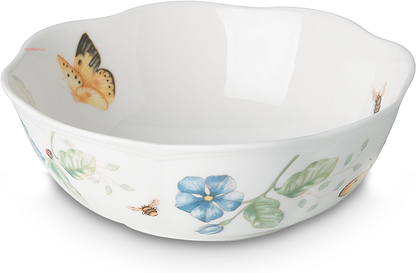 817046 Butterfly Meadow 6-Piece Tidbit Plate Set, White, 3.05 LB