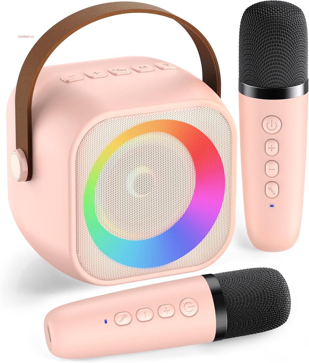 Mini Karaoke Machine, Portable Bluetooth Karaoke Speaker with 2 Wireless Microphones and Party Lights for Kids and Adults, Birthday Gifts for Girls Boys Family Home Party