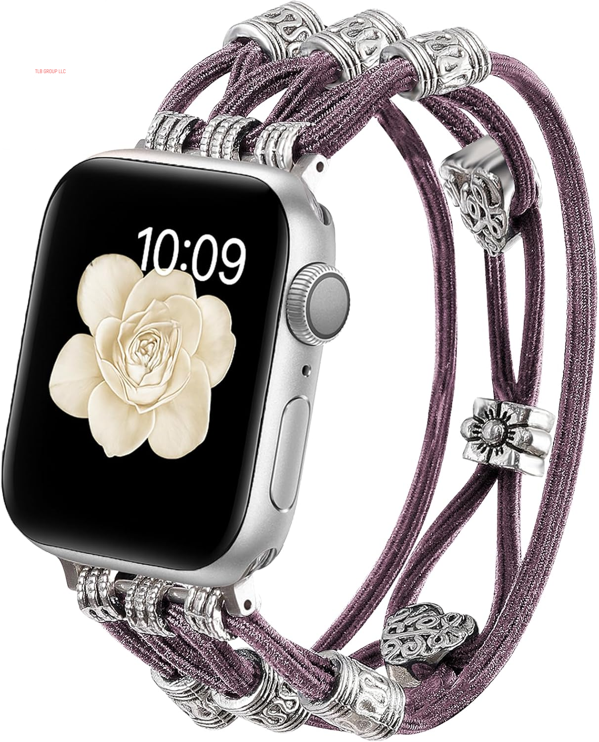 Beaded Bracelet Compatible with Apple Watch Band 38Mm 40Mm 41Mm 42Mm (S10) Women, Boho Braided Solo Loop Nylon Strap Dressy Band Cute Fancy Charms Replacement for Iwatch Series 10/9/8/SE/7/6/5/4/3