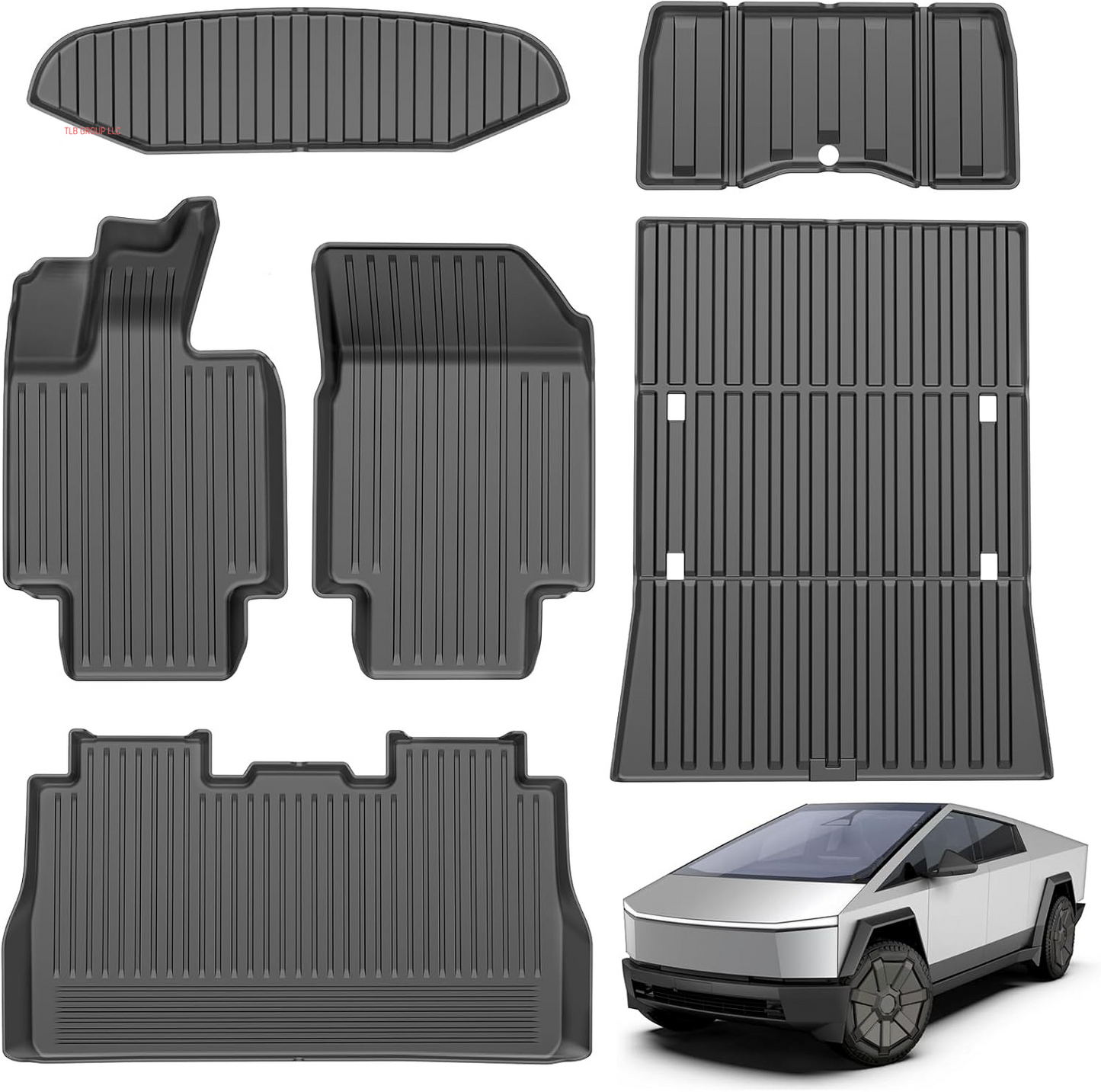 2025 New Version Tesla Model 3 Highland Extra-Thick Floor Mats Custom Fit All Weather TPE Cargo Liner Cargo Trunk Accessories,Compatible 2021-2025 (Tesla Model 3 Floor Mats Set of 6)