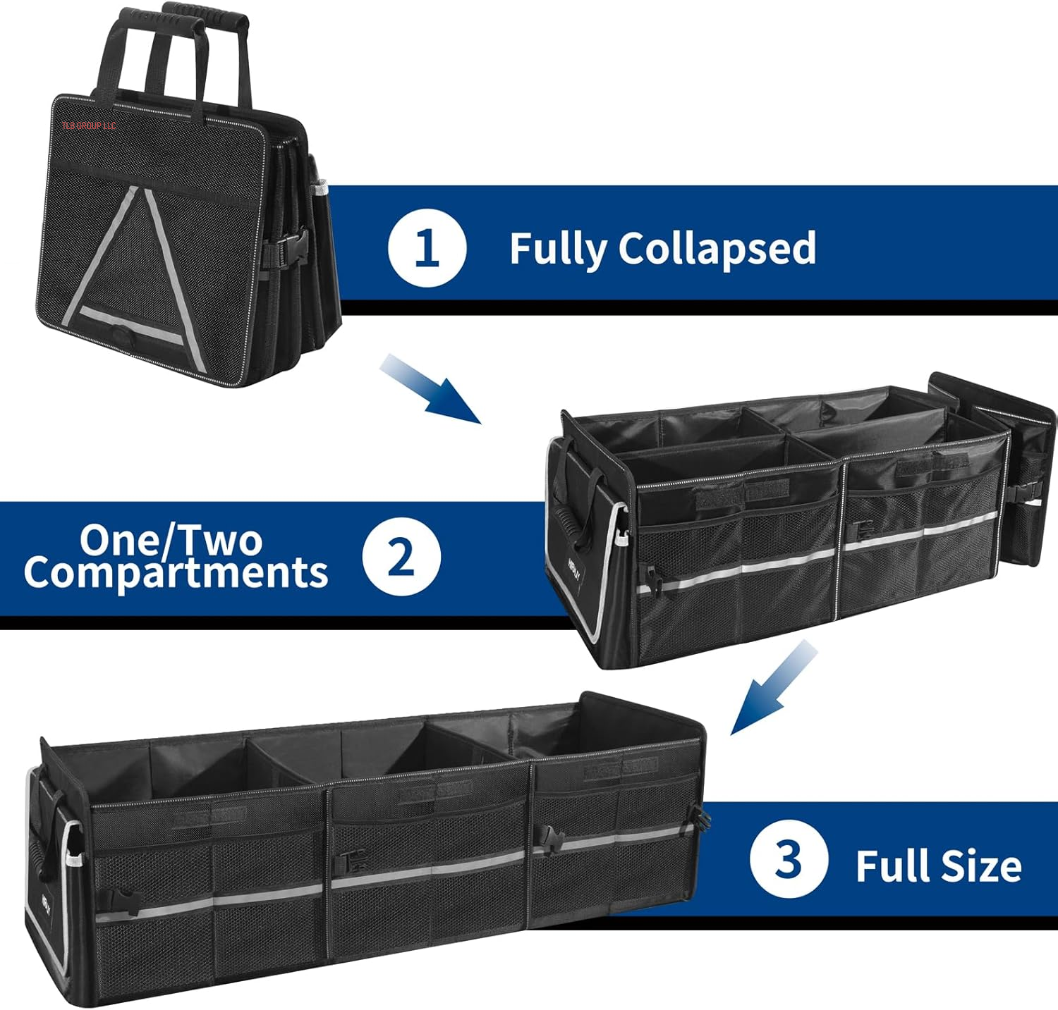 Front Trunk Organizer with Leakproof Cooler Bag for Tesla Model Y Model 3 2017-2025, Frunk Storage Bag Collapsible Container Box Compatible with Front Rear Trunk Rear Seats for Accessories, Black