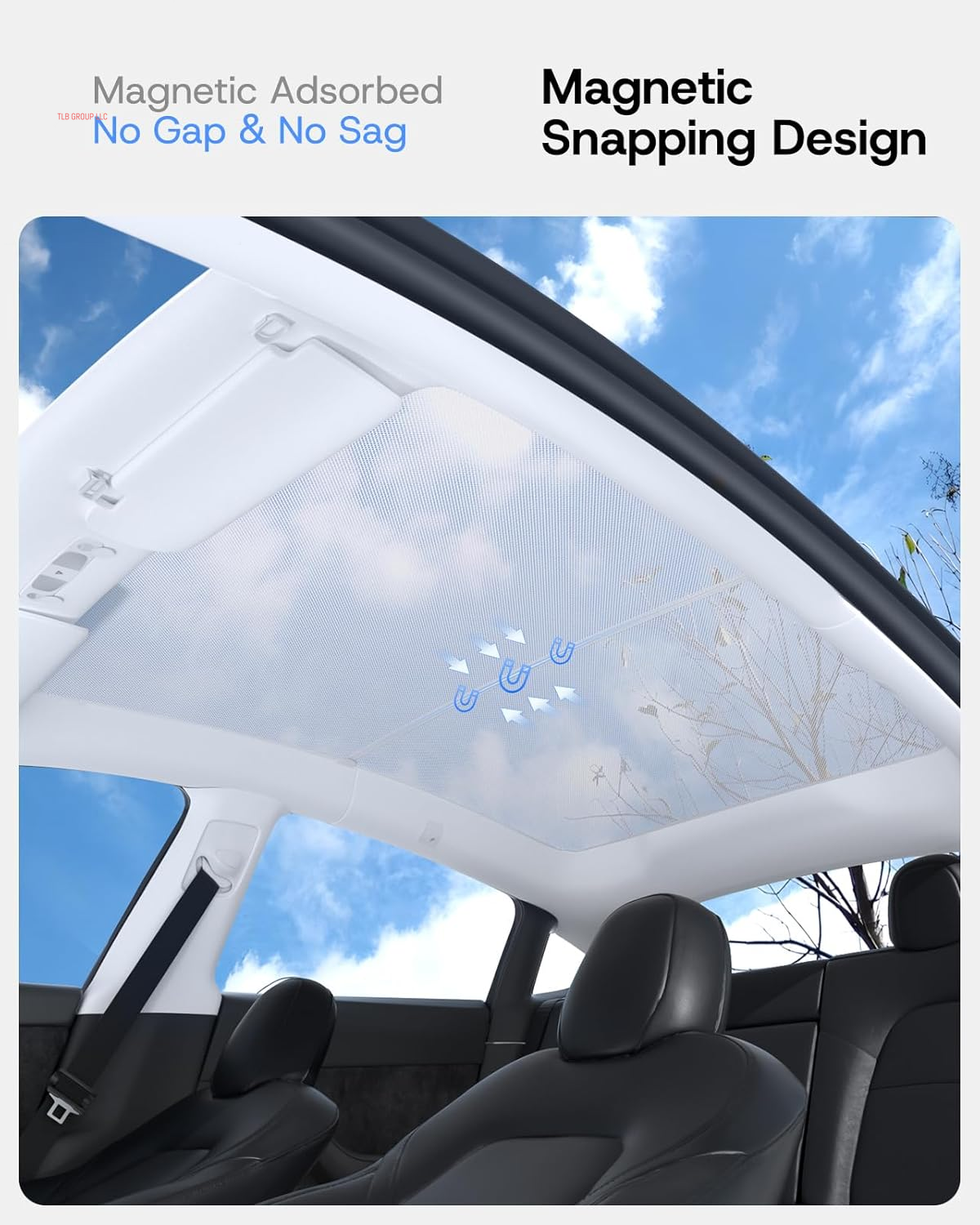 2025 Upgrade Sunshade Roof for Tesla Model Y Juniper Accessories, [Never Sag & No Light Leakage] Magnetic Adsorbed Design for Model Y Launch 2025 2026 [Easy Installation] - 2Pcs