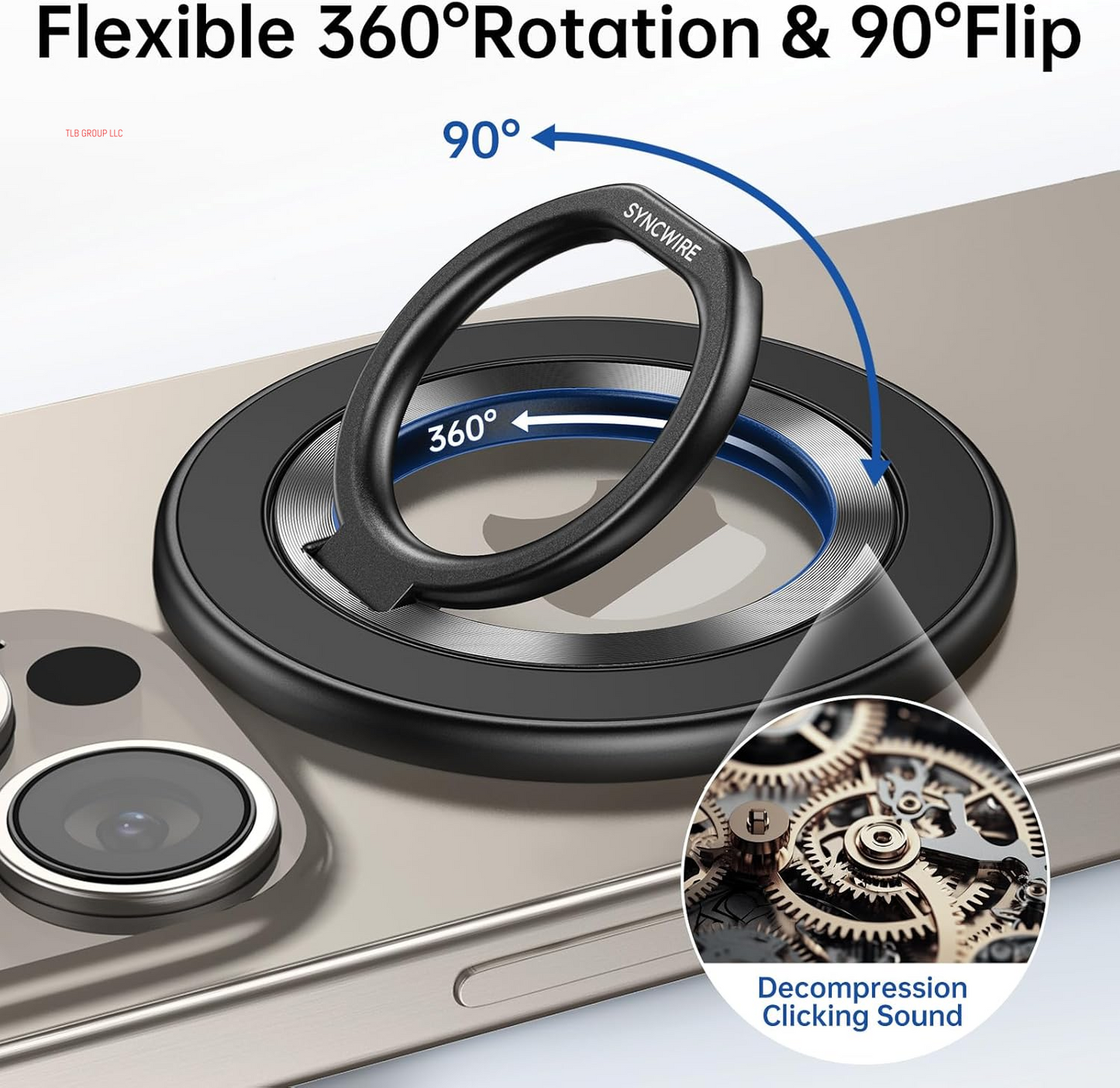Upgraded Magnetic Phone Ring Holder for Magsafe, Magnetic Cell Phone Grip Stand Finger Ring Kickstand Two-Sided Magnetic Compatible with Iphone 16 Pro Max 15 14 13 12 Magsafe Accessories
