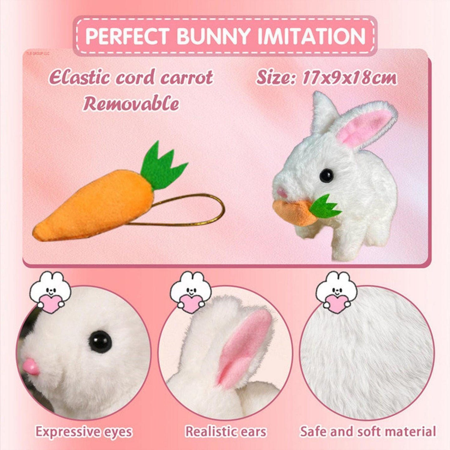 2025 New Bunny - Easter My Realistic Bunny Toy, Interactive Bunny Realistic Bunny - Jumping, Twitching, and Shaking Ears,Realistic Bunny Toys (Brown)