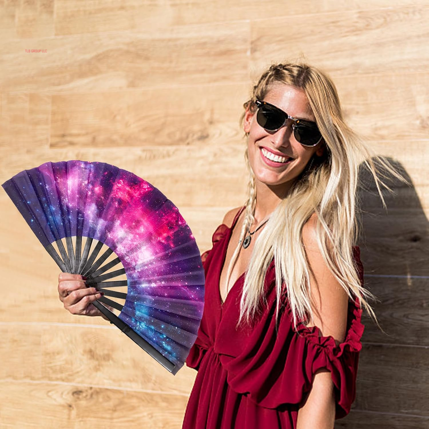 Galaxy Rave Fans, Large Folding Popping Hand Fan for Line Dancing, Big Clacking Clap Handheld Fans Foldable for Boots on the Ground Dance,Music Festival, Party as Rave Outfits Accessories for Women