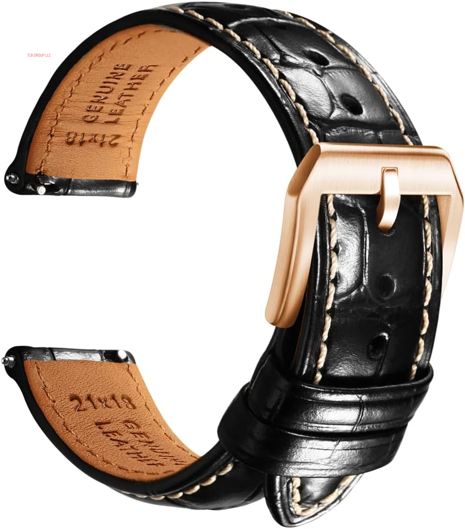 Leather Watch Bands for Men, Quick Release Watch Straps, Luxury Italian Alligator Grain Embossed Band Replacements 19Mm 20Mm 21Mm 22Mm