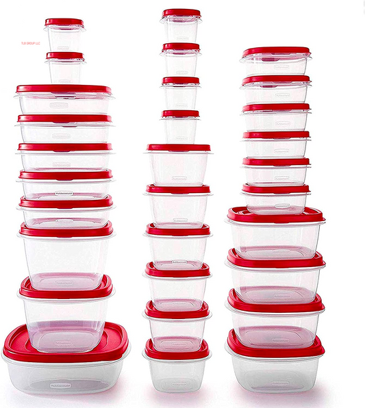 60-Piece Food Storage Containers with Lids, Microwave and Dishwasher Safe, Red Color, Ideal for Meal Prep and Pantry Storage