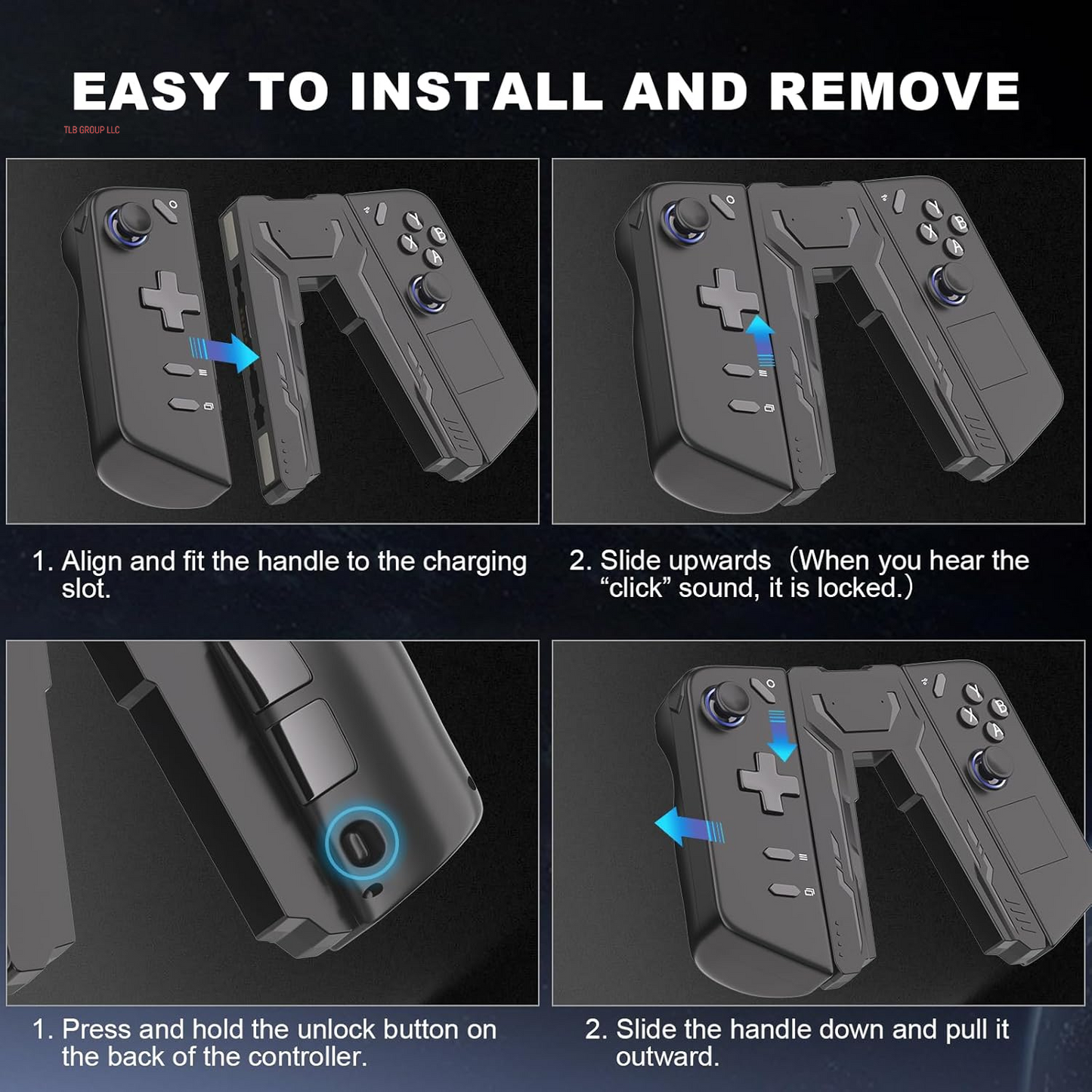 Charging Grip for Legion Go Controller, Portable Legion Go Controller Charger with Indicators, Play While Charging