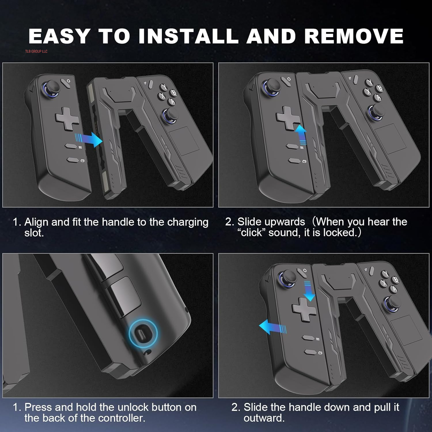 Charging Grip for Legion Go Controller, Portable Legion Go Controller Charger with Indicators, Play While Charging