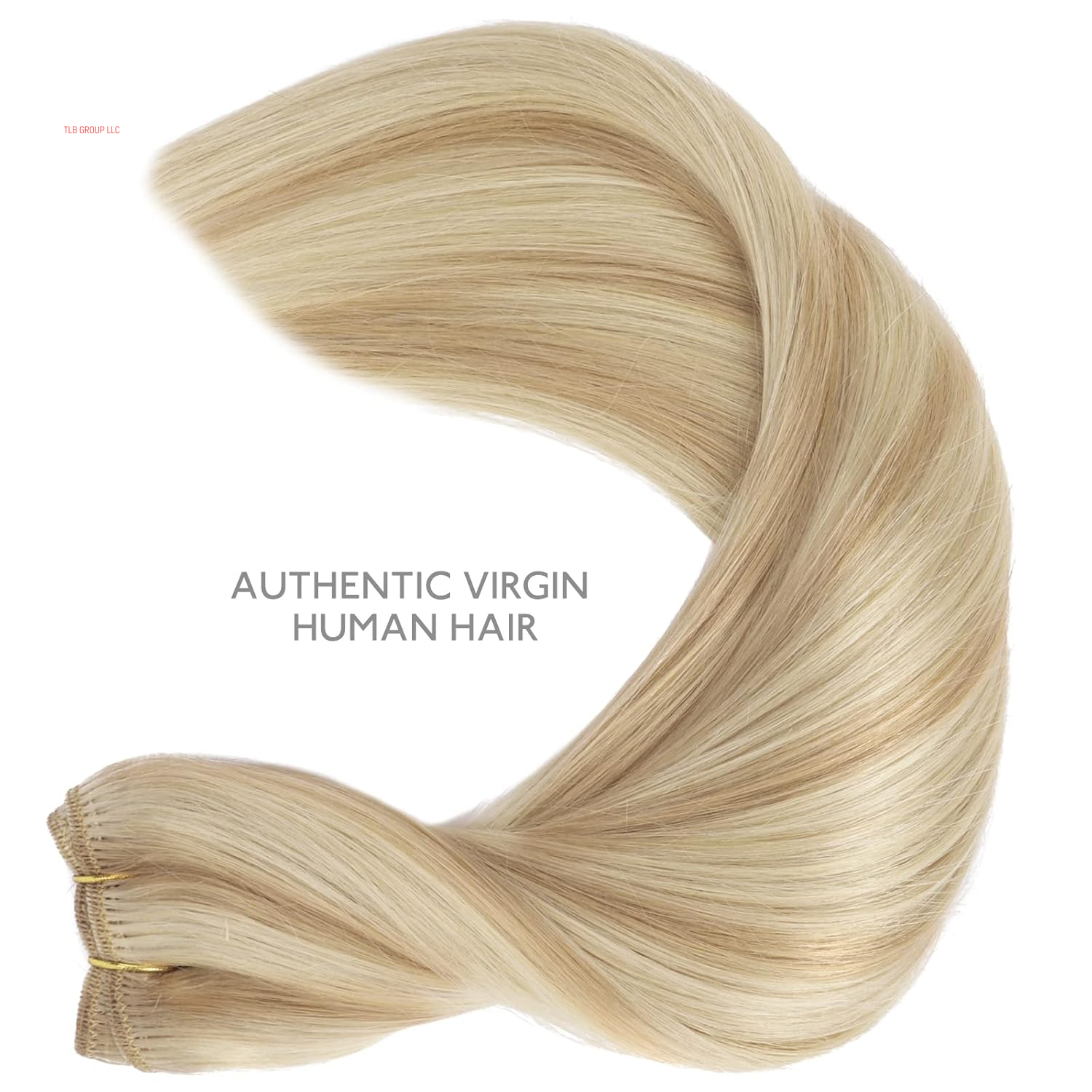 Sew in Hair Extensions Real Human Hair, 14 Inch 80G Light Blonde Highlighted Golden Blonde Machine Weft Hair Extensions Human Hair Hand Tied Weft Hair Extensions Sew In