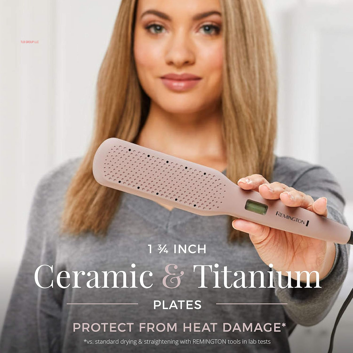 Wet2Straight Hair Straightener / Flat Iron, 450°F Salon High Heat, 1 3/4" Inch Plates, Mauve